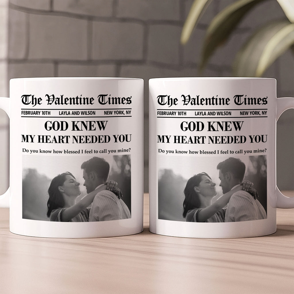 God Knew My Heart Needed You Personalized Couple Mug