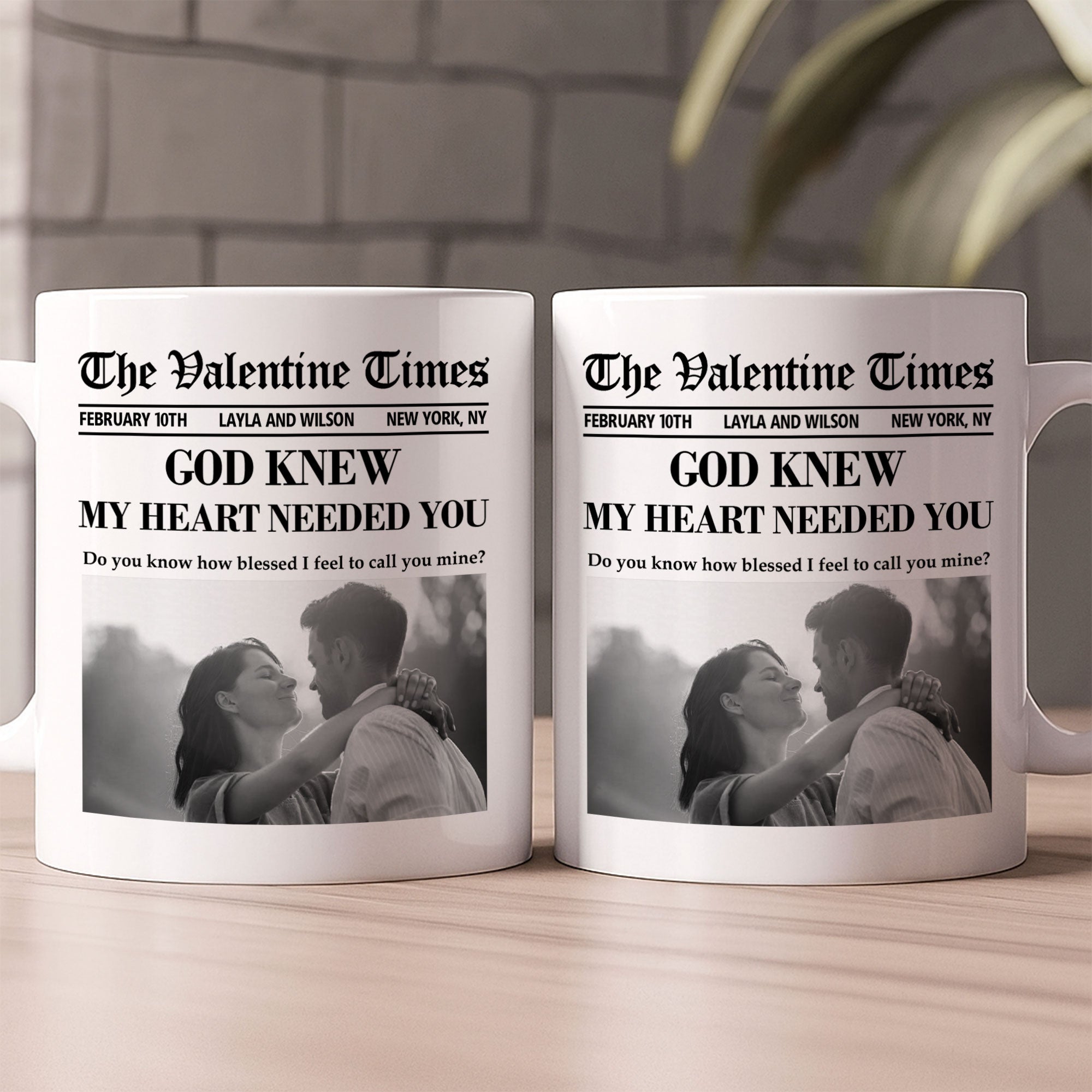 God Knew My Heart Needed You Personalized Couple Mug