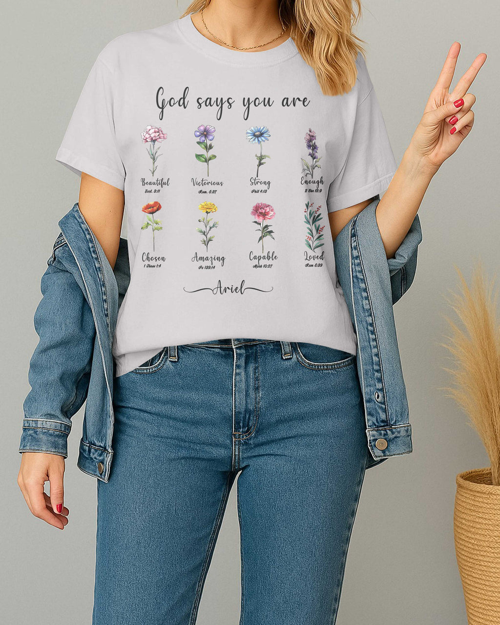 God Says You Are Beautiful Victorious Strong Enough Chosen Amazing Capable Loved T-Shirt