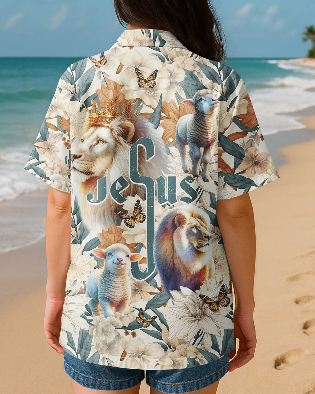 Jesus Lion and Lamb Hawaiian T-Shirt