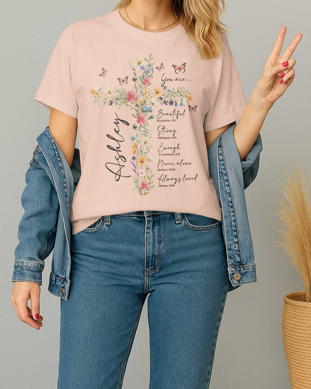 Personalized You Are T-Shirt, Floral Christian Gift for Her, Gift For Catholics
