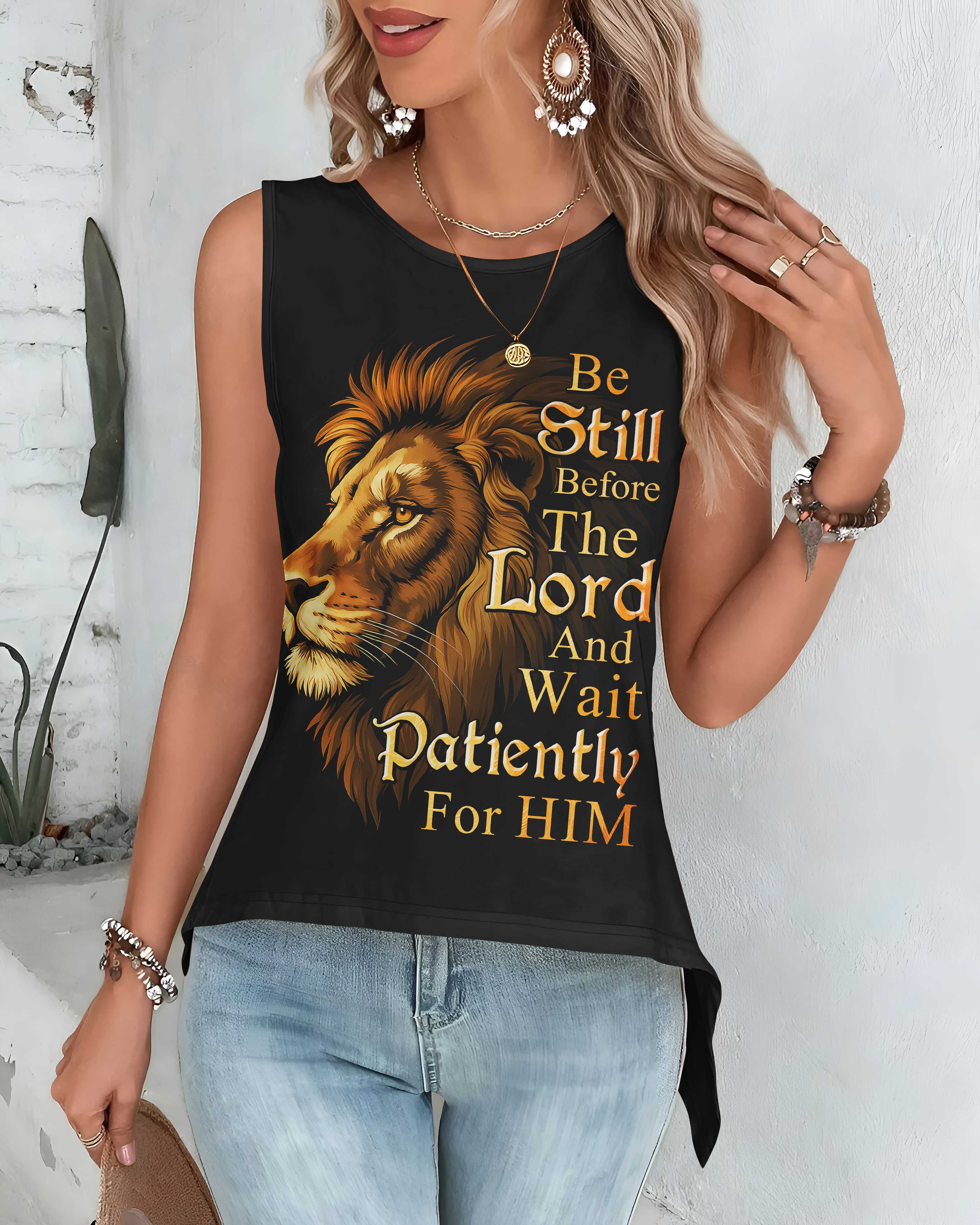 Be Still Before The Lord Cut Out Wrap Back Tank Top