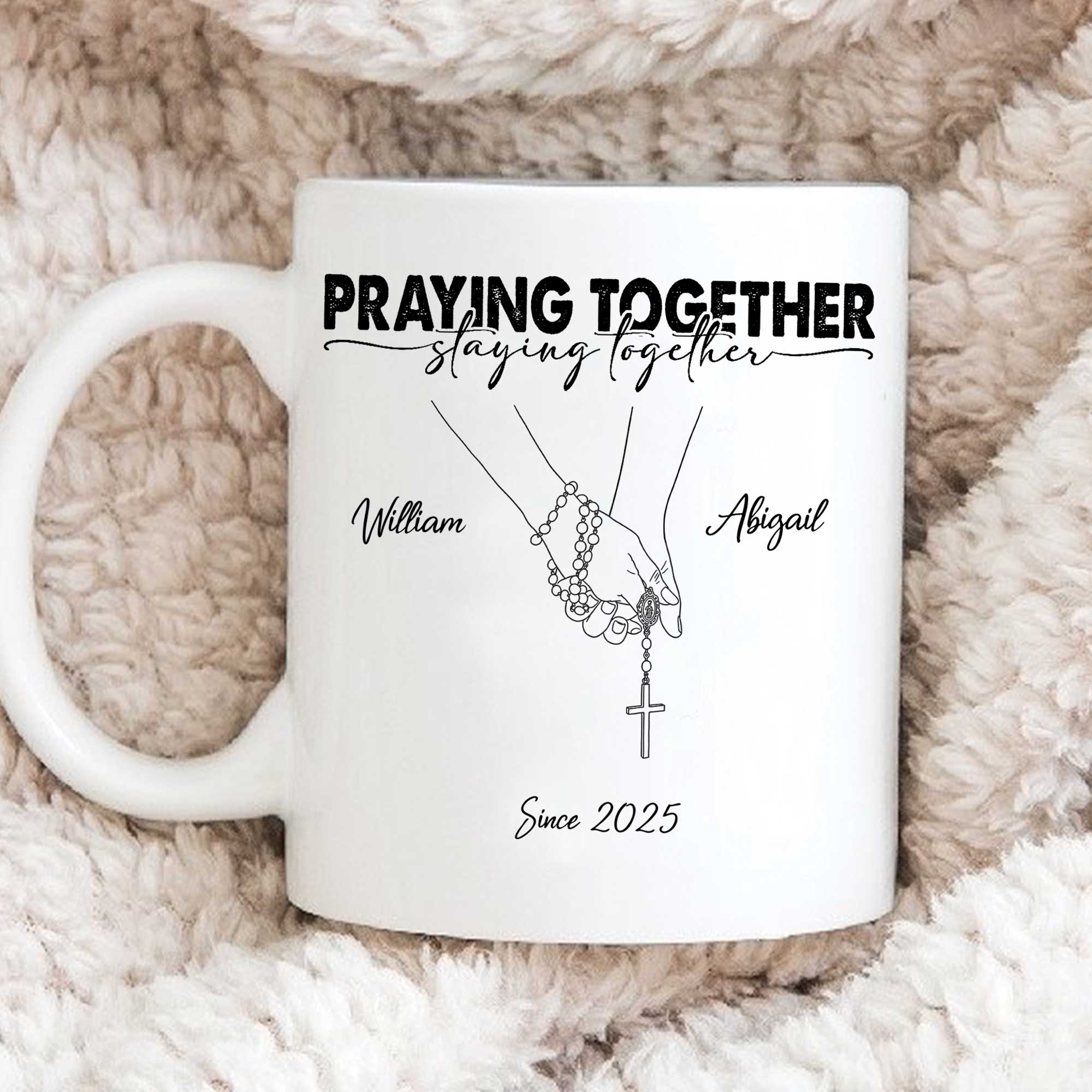 Praying Together Staying Together Personalized Mug