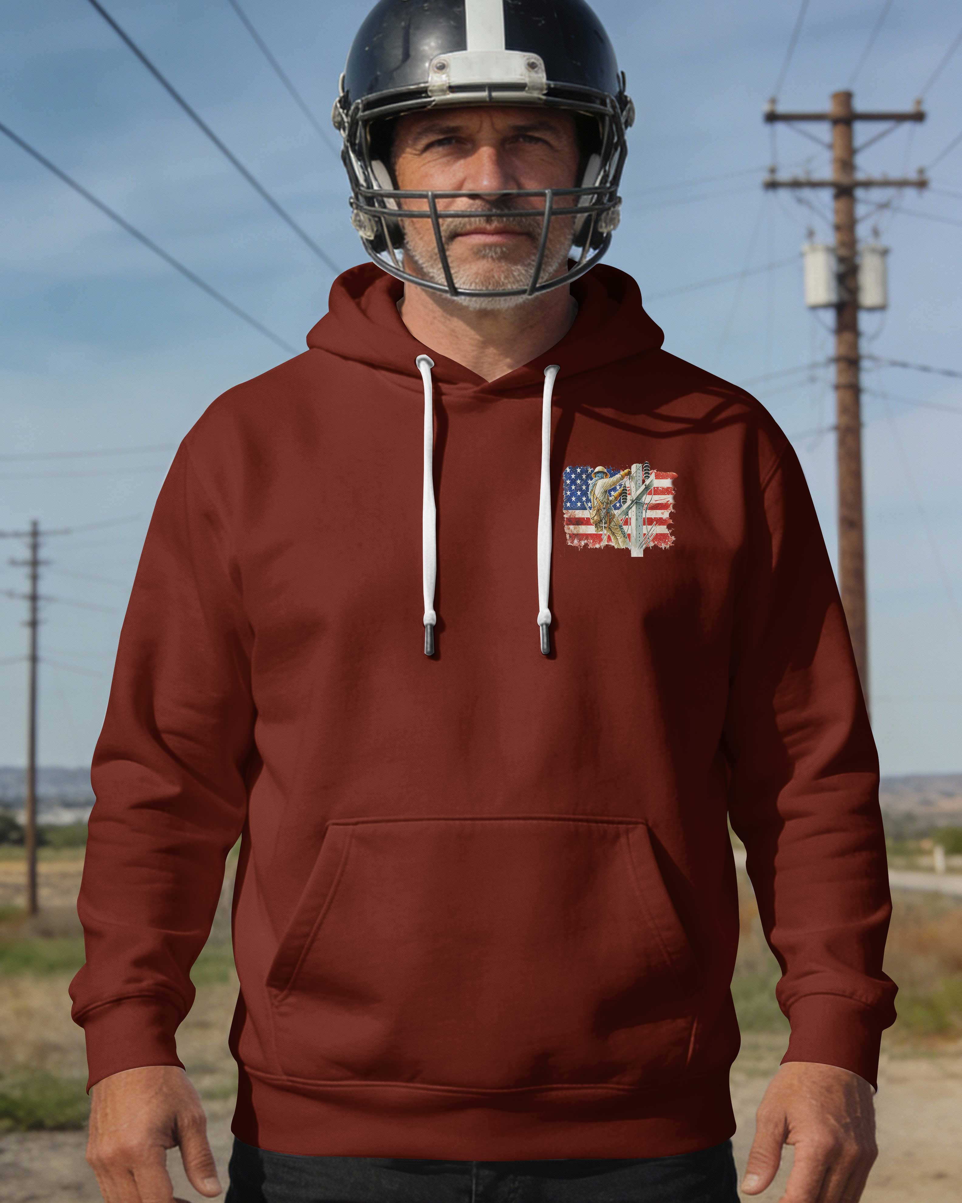 Retired Lineman Built By Grit Blessed By God Hoodie