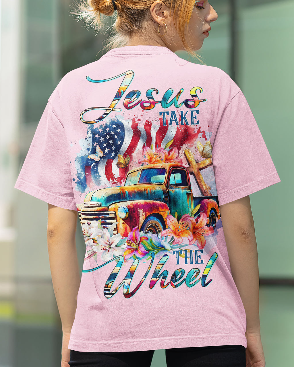 Jesus Take The Wheel All Over Print T-Shirt