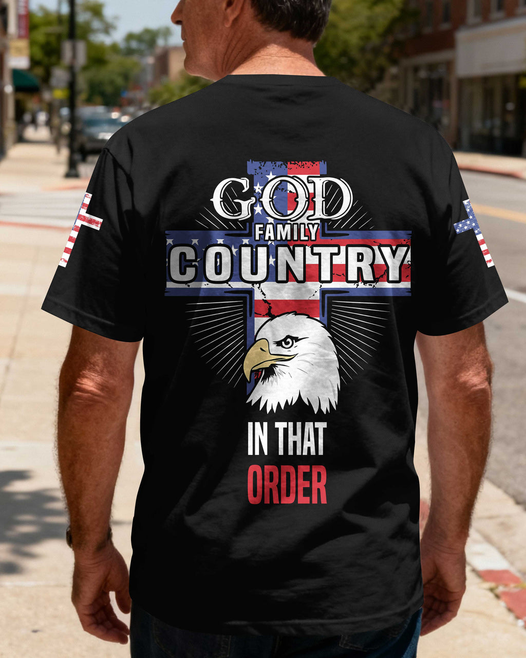 God Family Country In That Order All Over Print T-Shirt