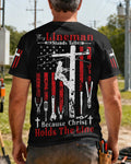 This Lineman Stands Tall Because Christ Holds The Line T-Shirt