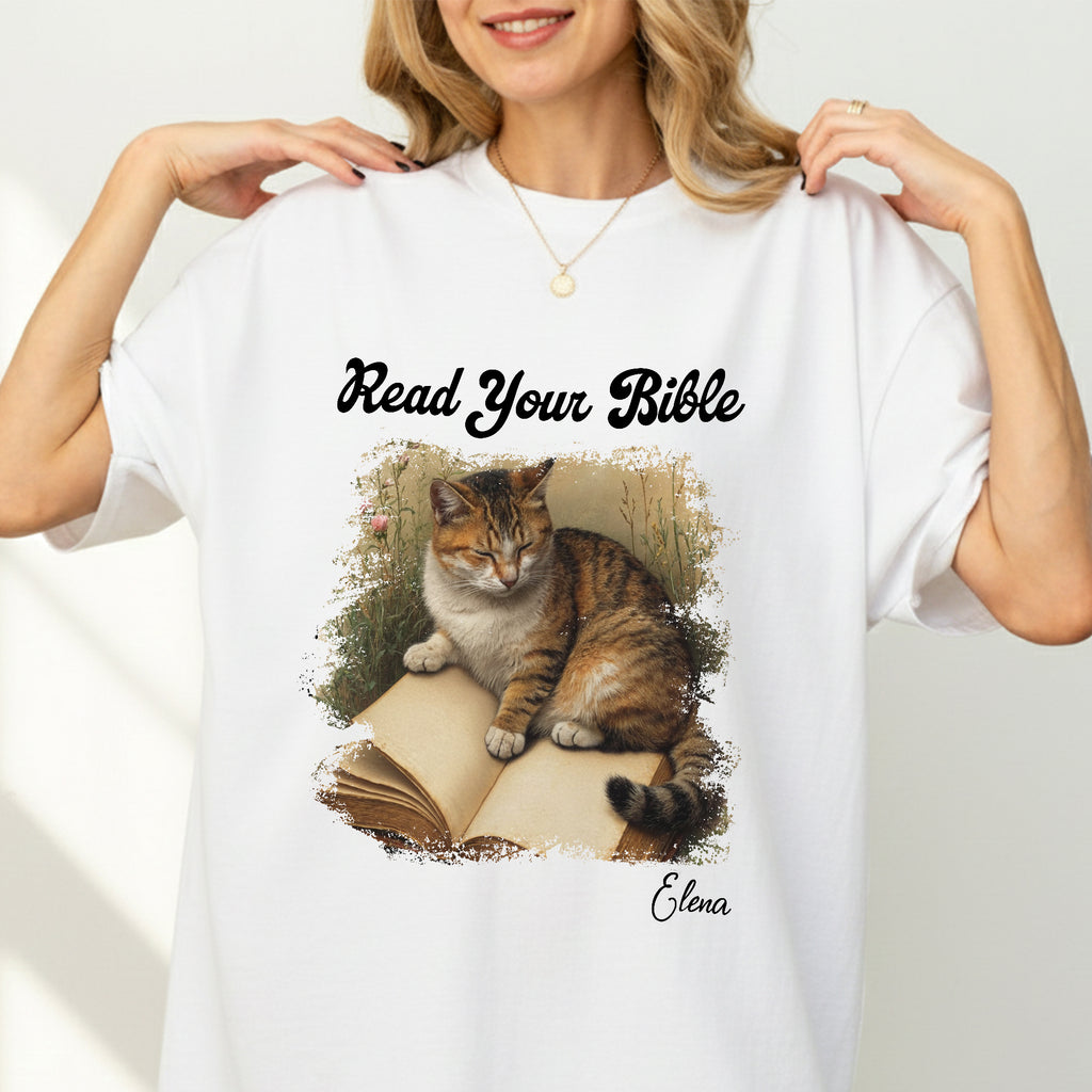 Read Your Bible Cat Lover T-Shirt