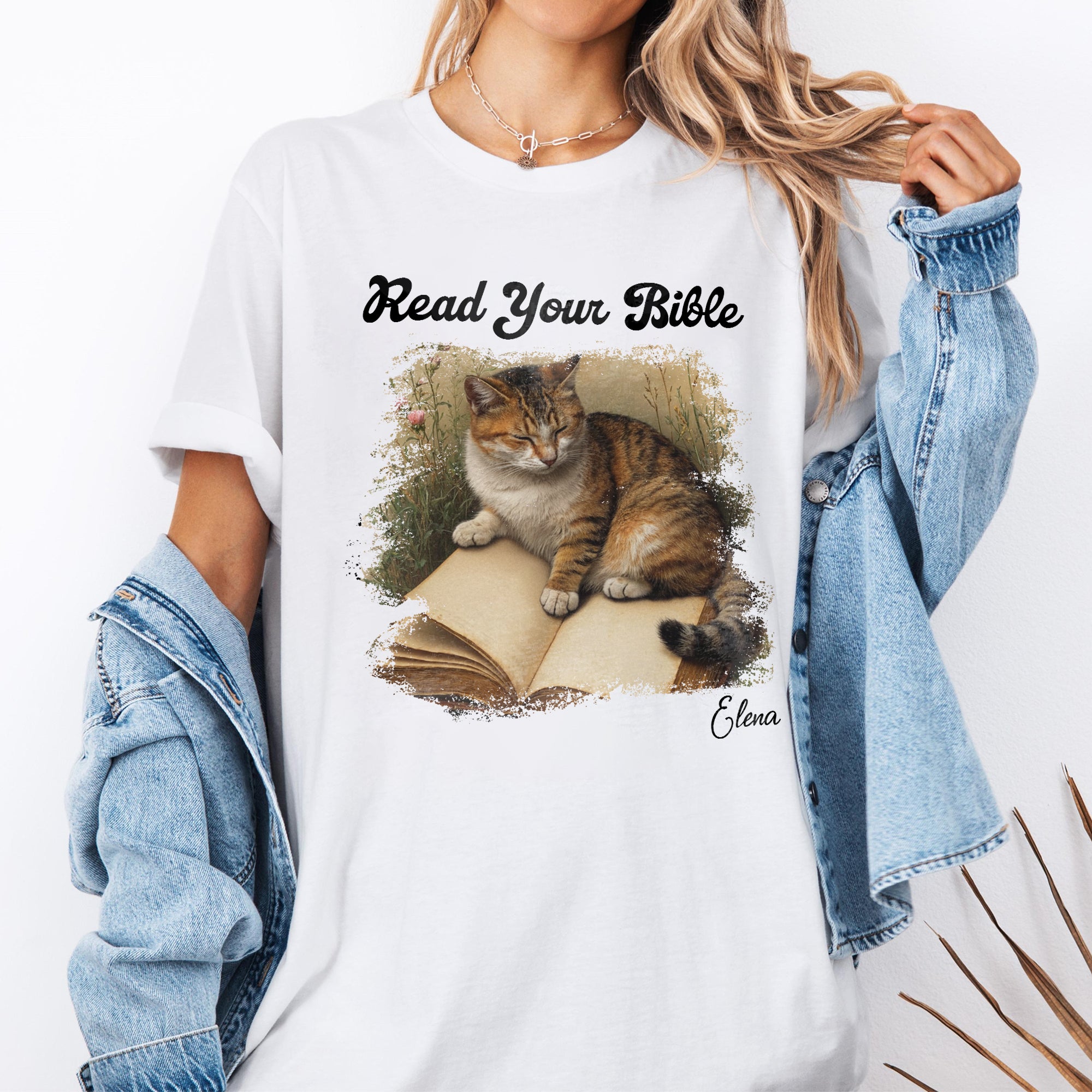 Read Your Bible Cat Lover T-Shirt