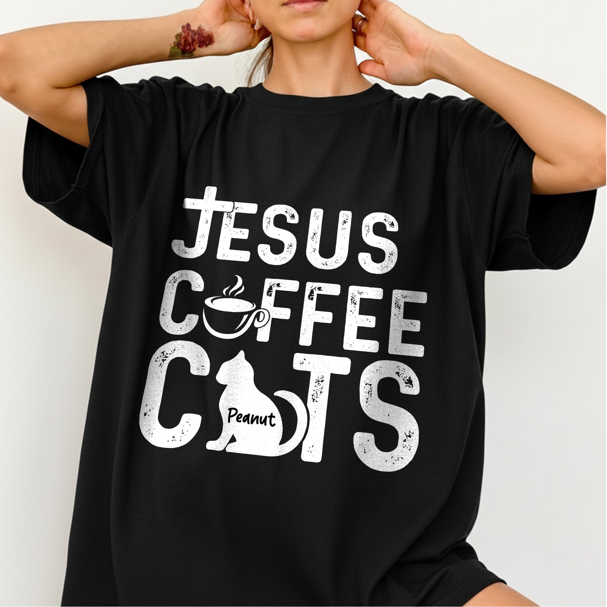 Jesus Coffee Cats T-Shirt