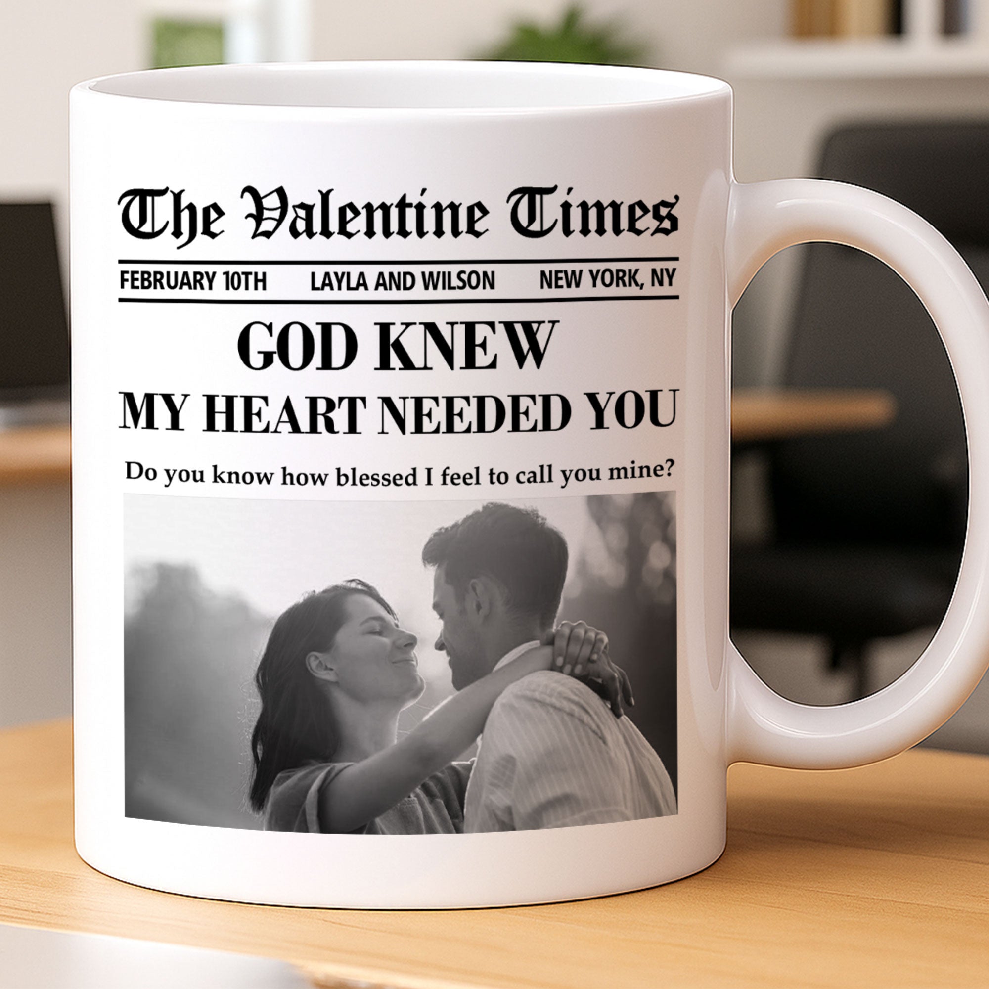 God Knew My Heart Needed You Personalized Couple Mug