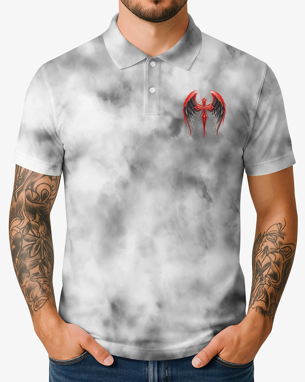 Forgiven All Over Print Polo T-Shirt