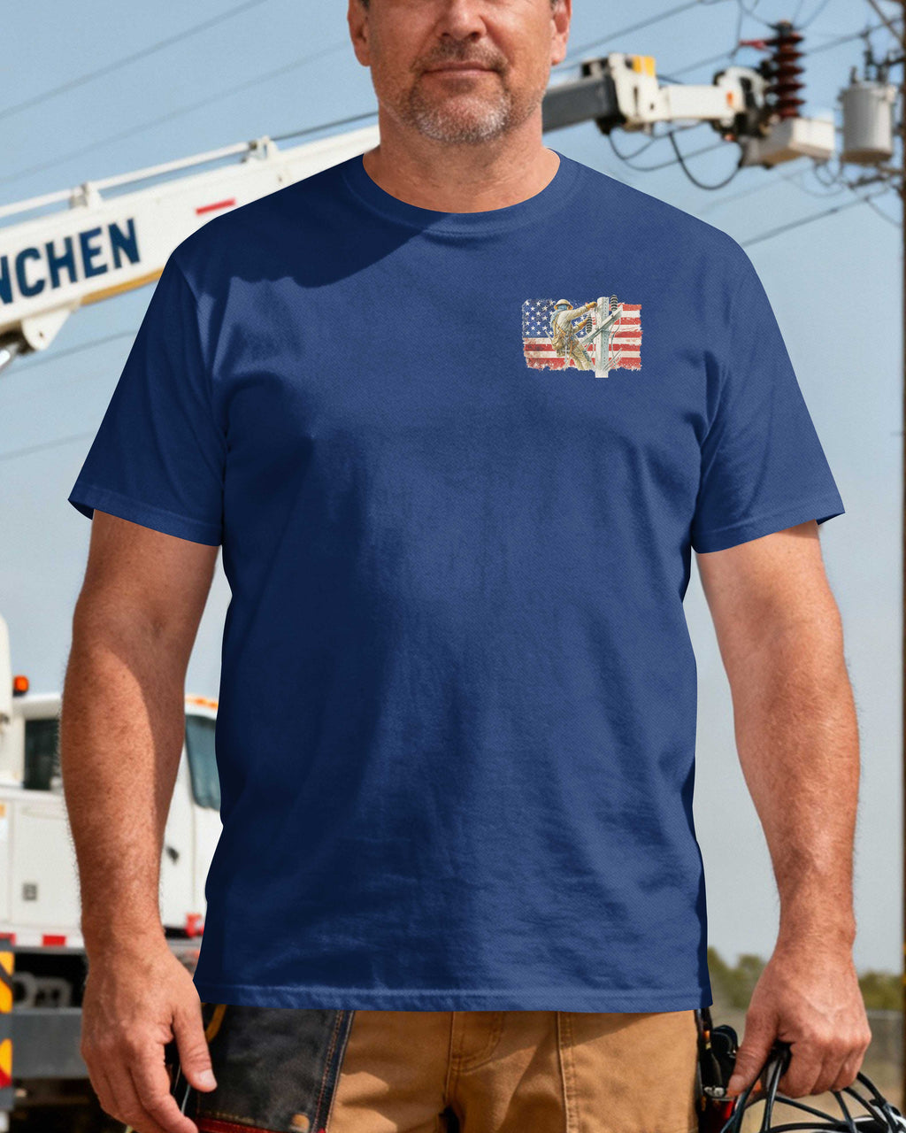 Retired Lineman Built By Grit Blessed By God T-Shirt