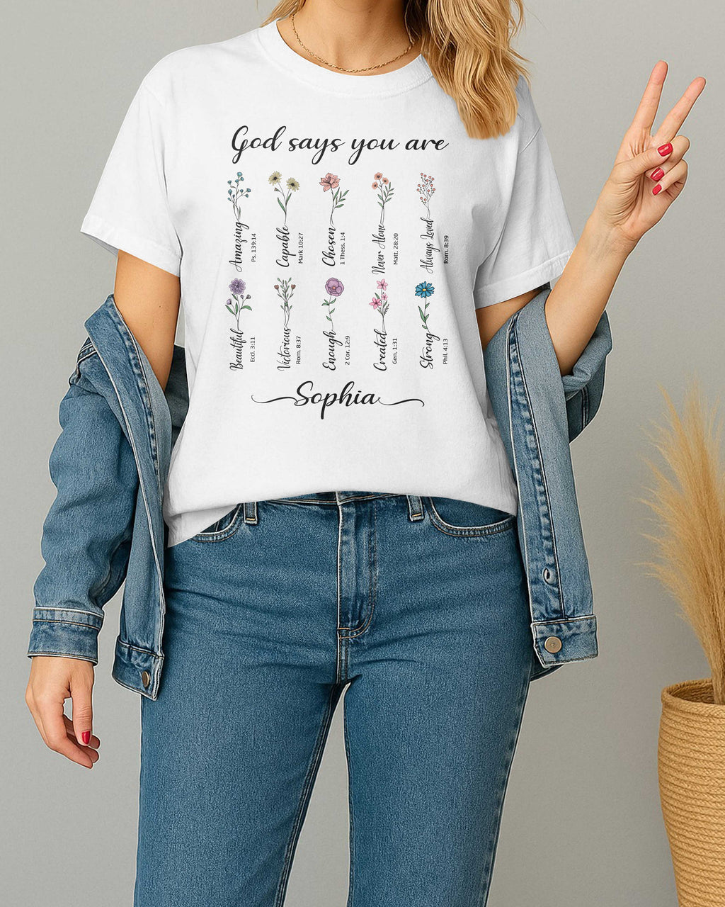 You Are Strong Amazing Capable Chosen Never Alone Always Loved Enough Beautiful Unique Created T-Shirt