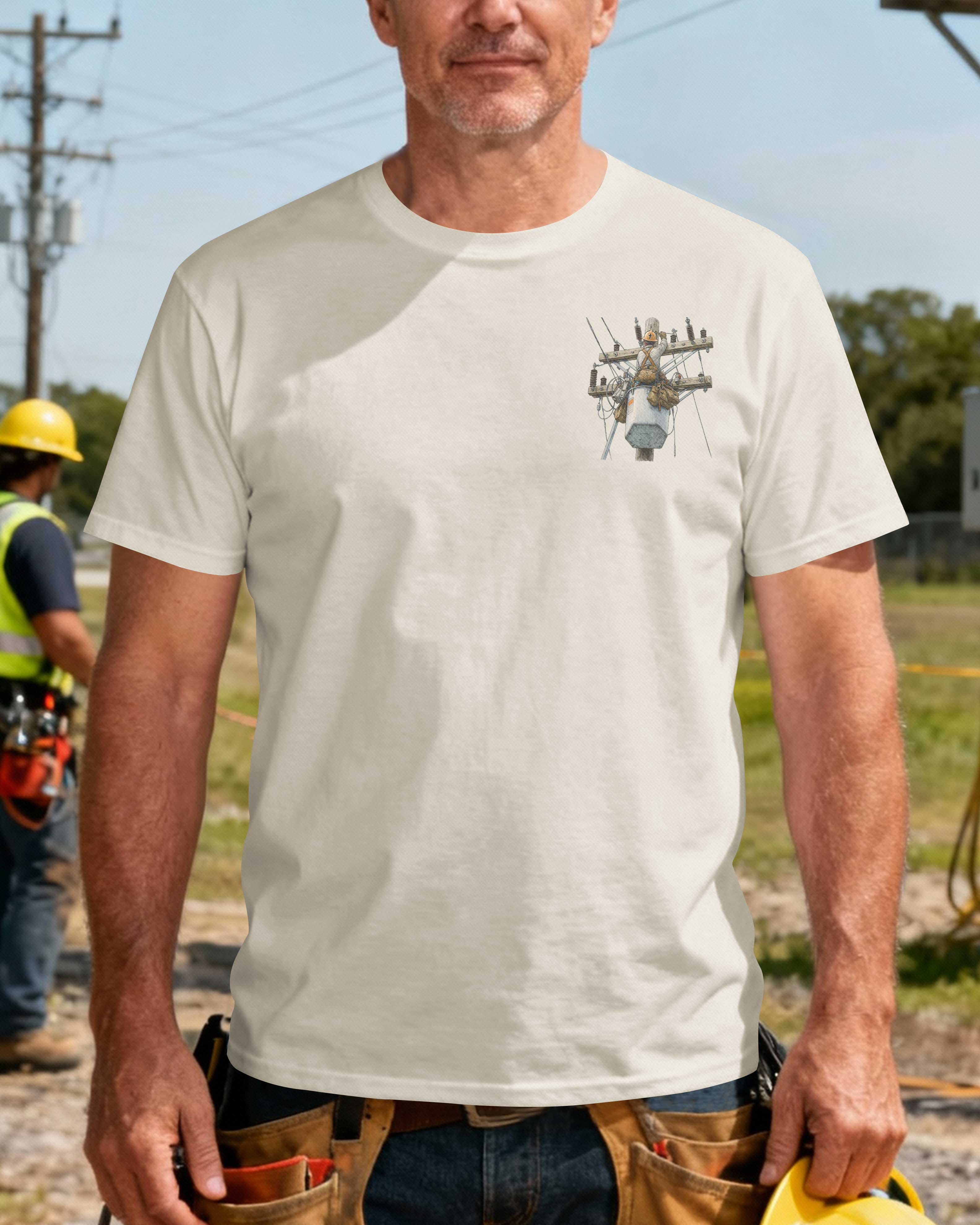 This Lineman Fixes What Storms Break With The Strength God Gives T-Shirt