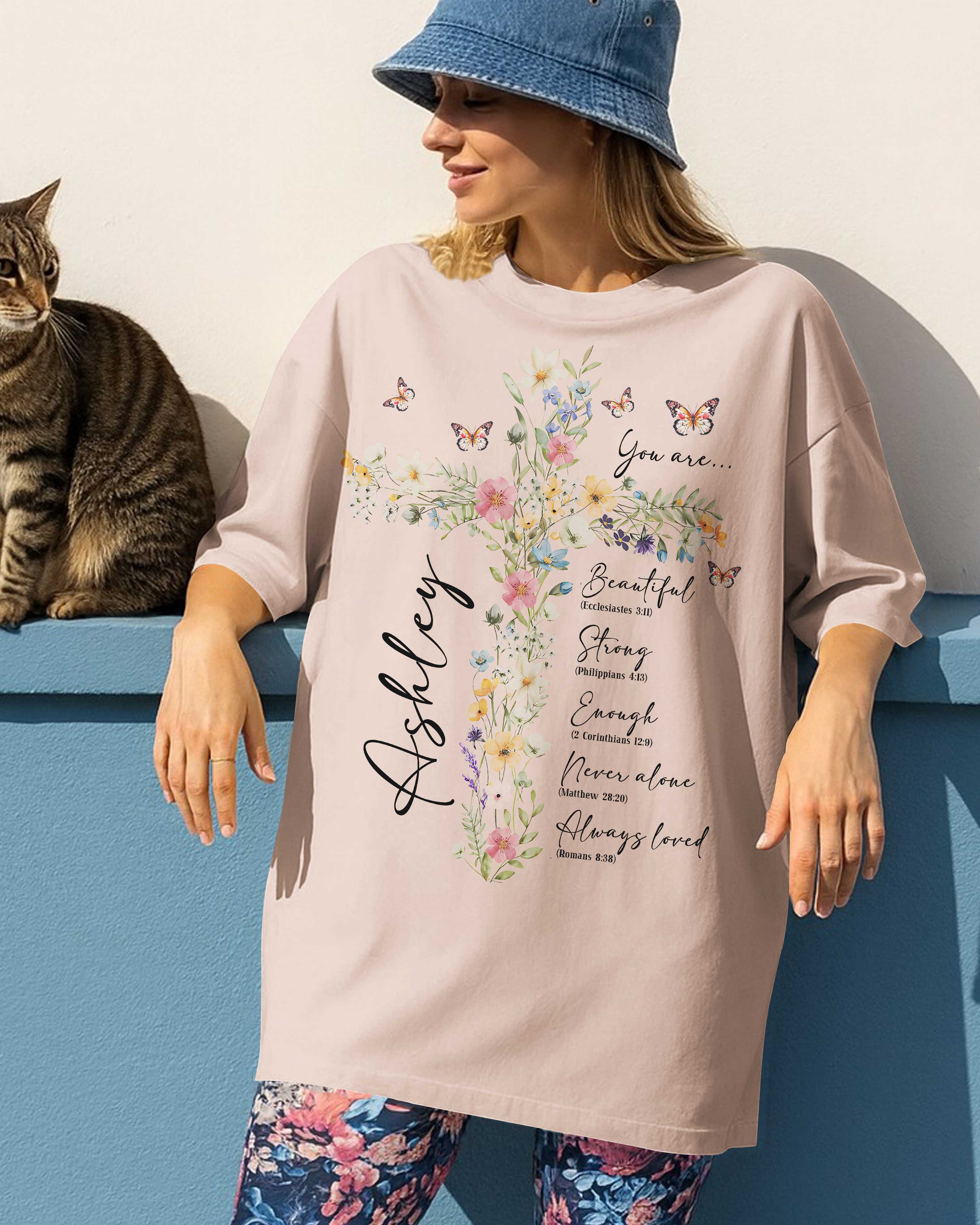 Personalized You Are T-Shirt, Floral Christian Gift for Her, Gift For Catholics