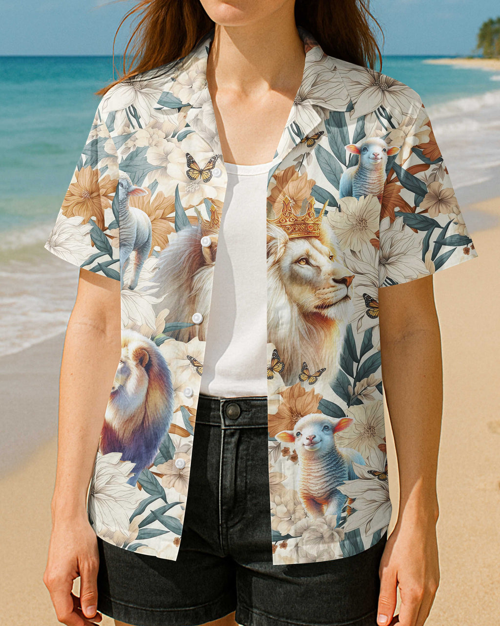 Jesus Lion and Lamb Hawaiian T-Shirt