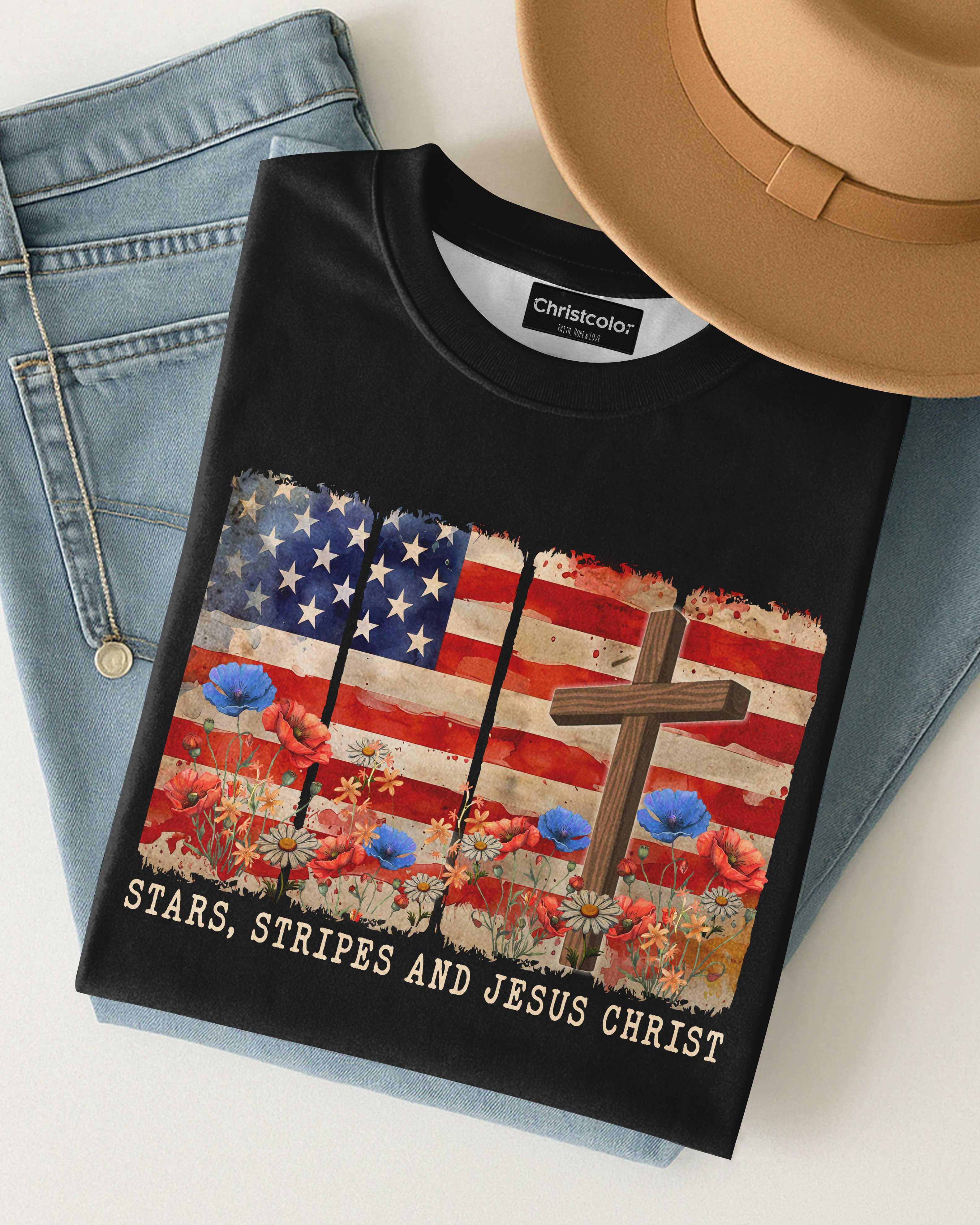 Stars, Stripes and Jesus Christ T-Shirt