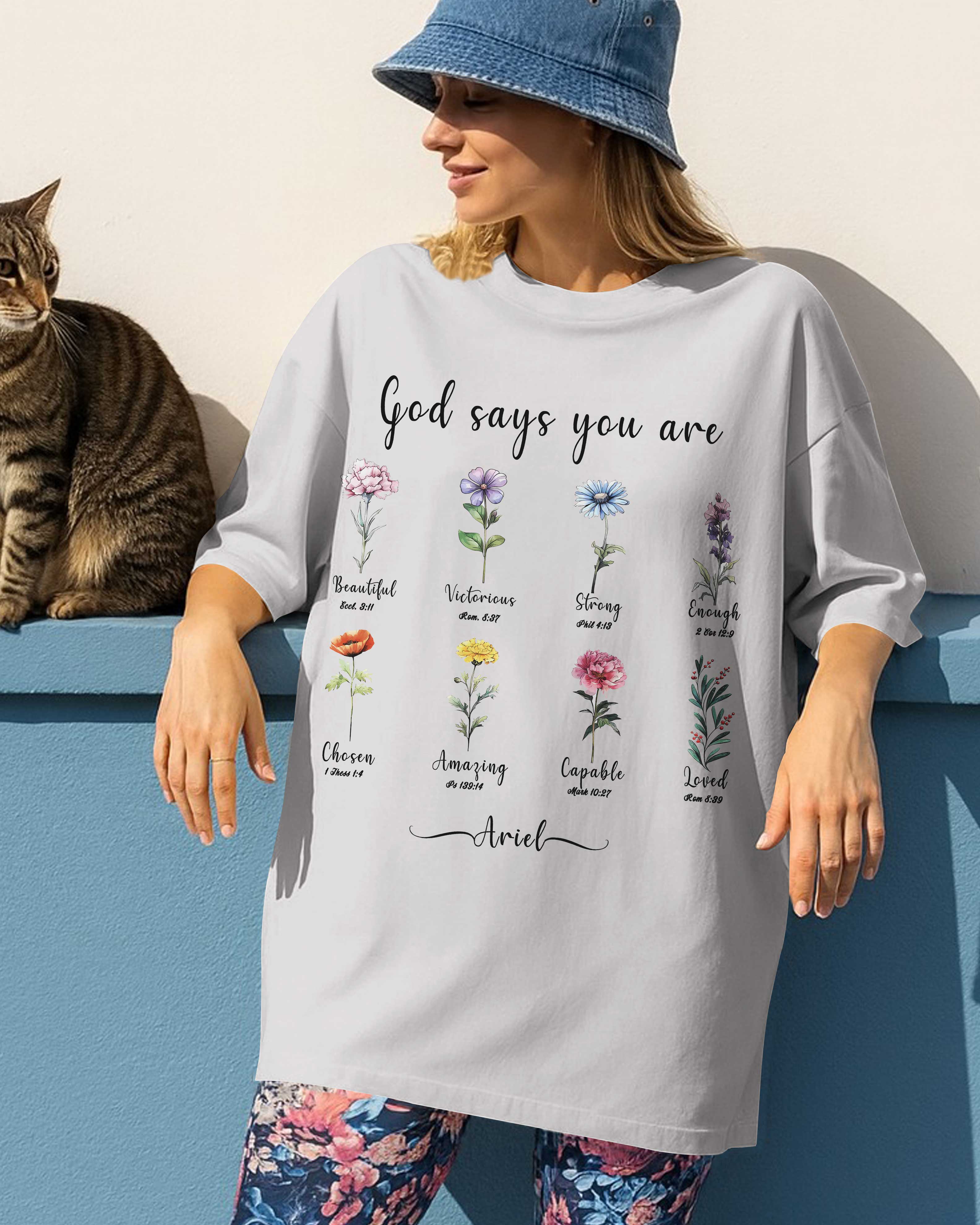 God Says You Are Beautiful Victorious Strong Enough Chosen Amazing Capable Loved T-Shirt