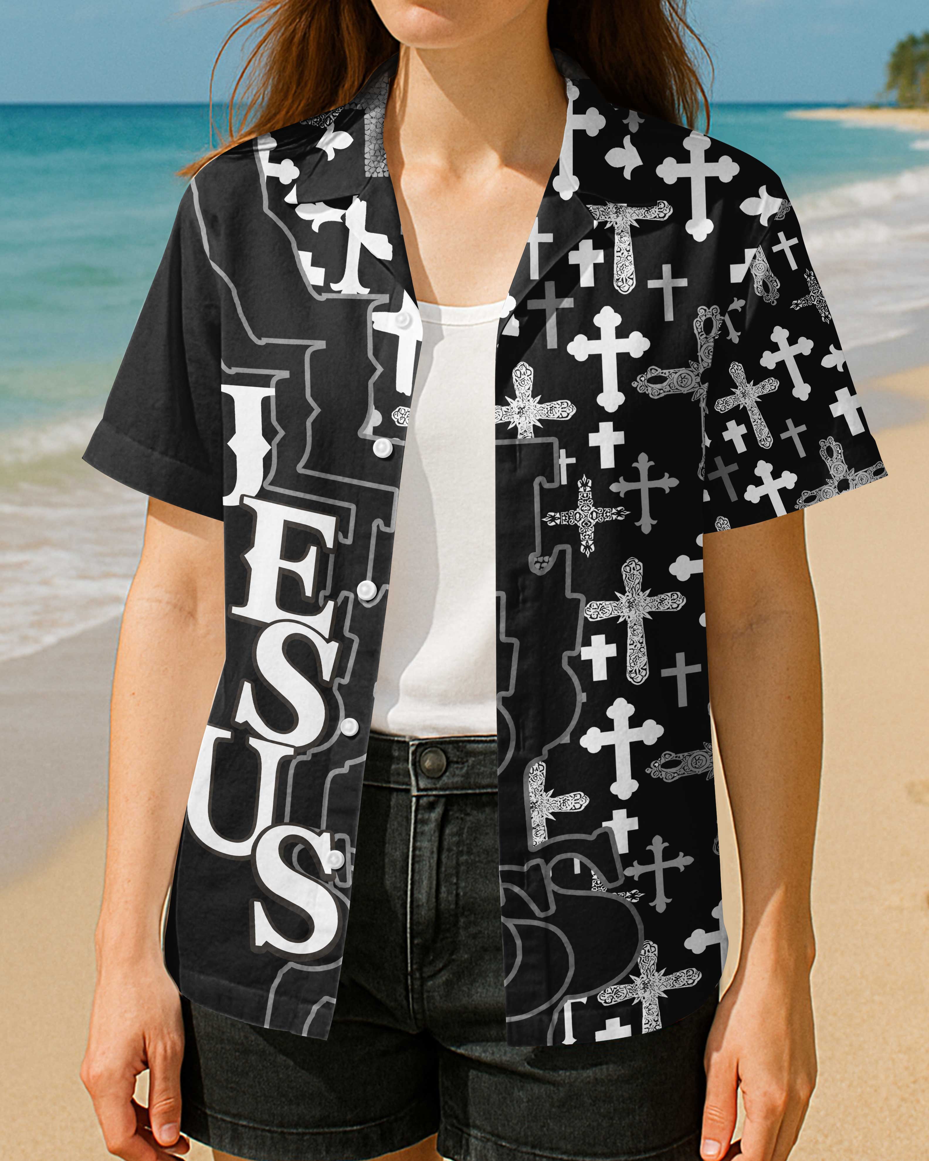 Jesus The Way The Truth The Life All Over Print Hawaiian T-Shirt