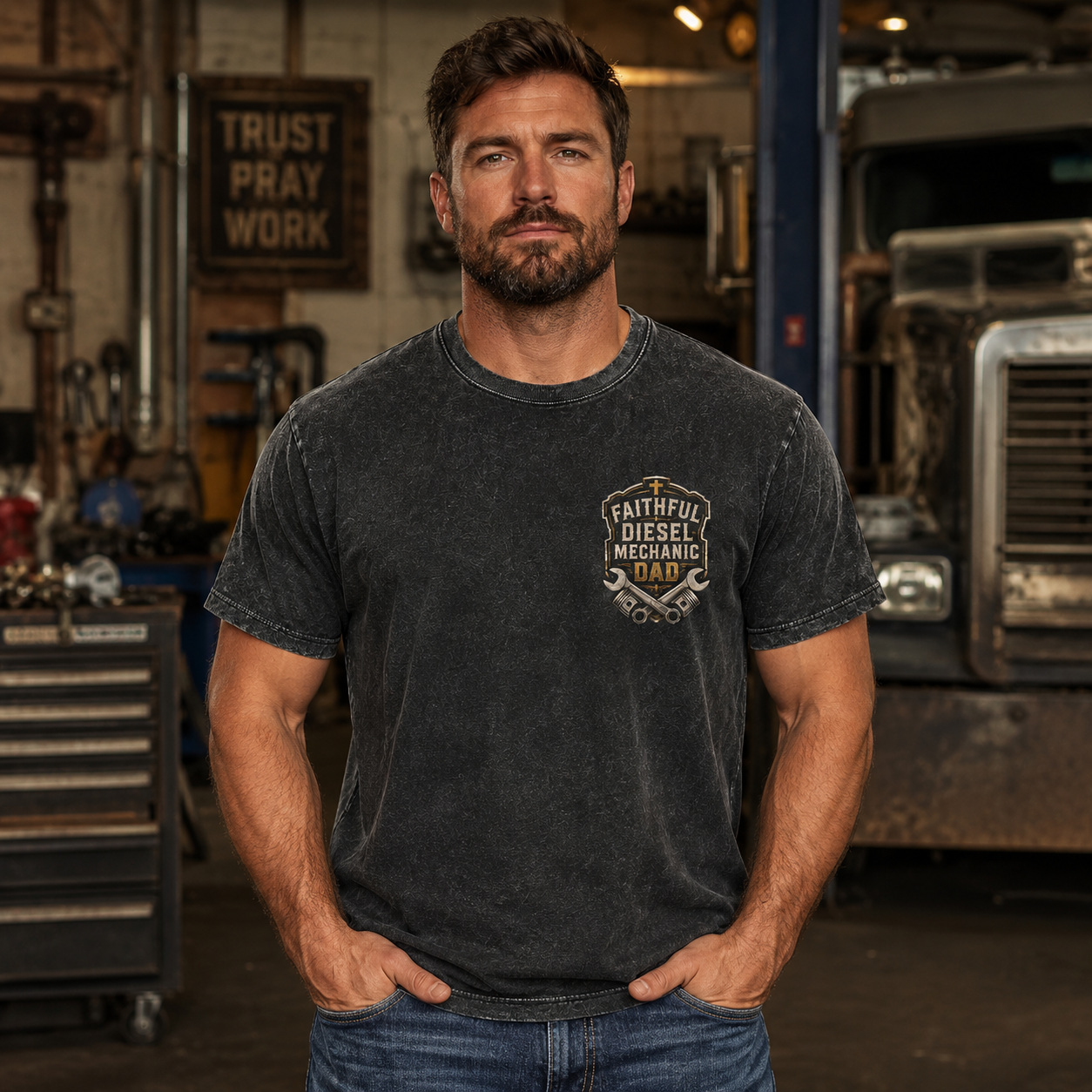 Diesel Mechanic Dad T-Shirt