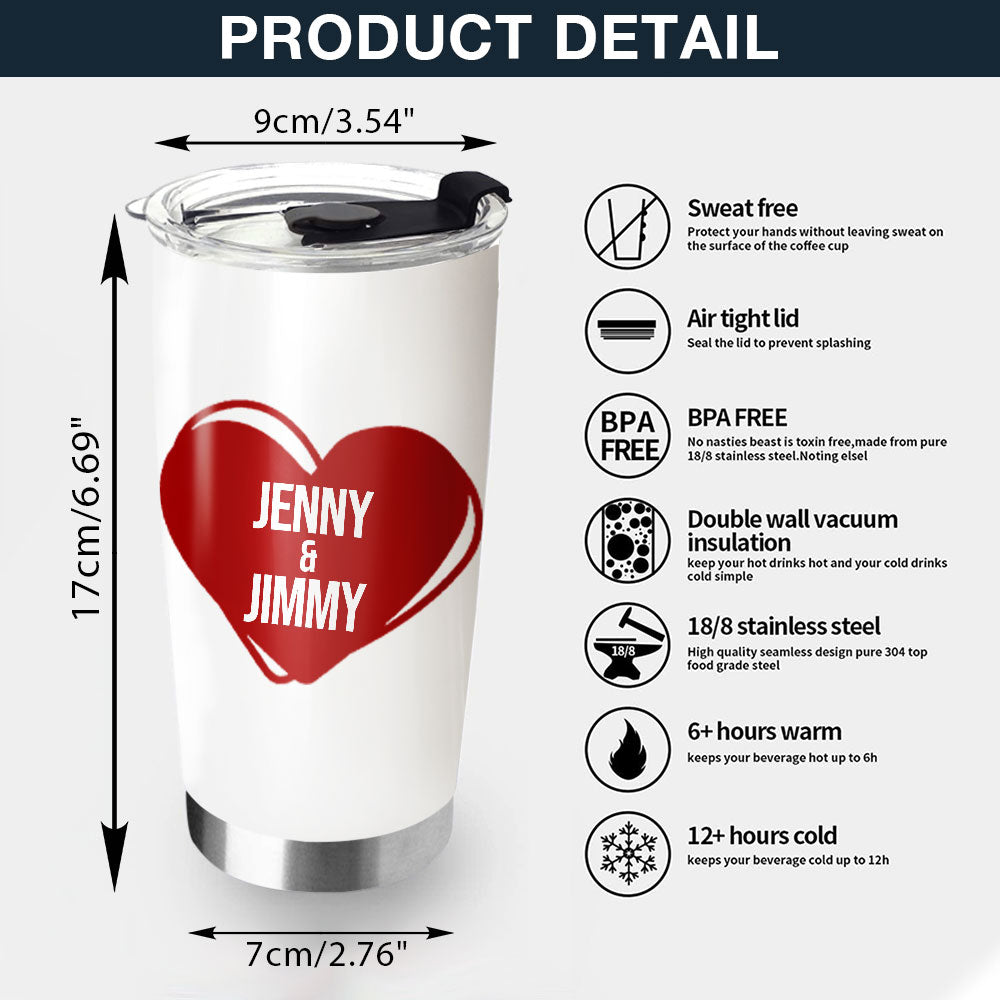 Let All That You Do Be Done In Love Personalized Stainless Steel Tumbler, Custom Couple Name