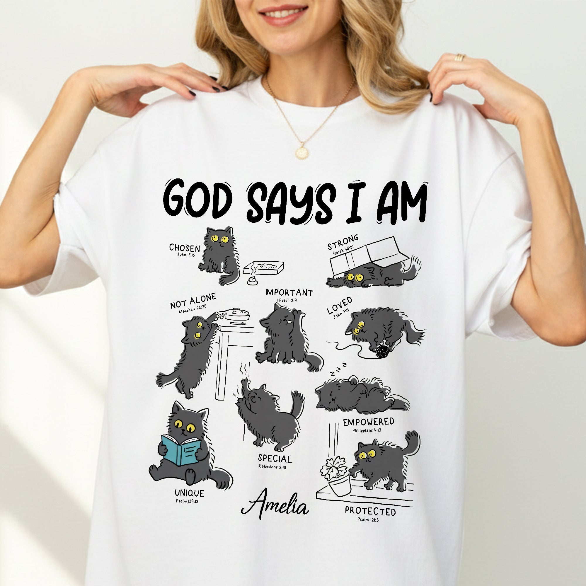 God Says I Am Cat Lovers T-Shirt