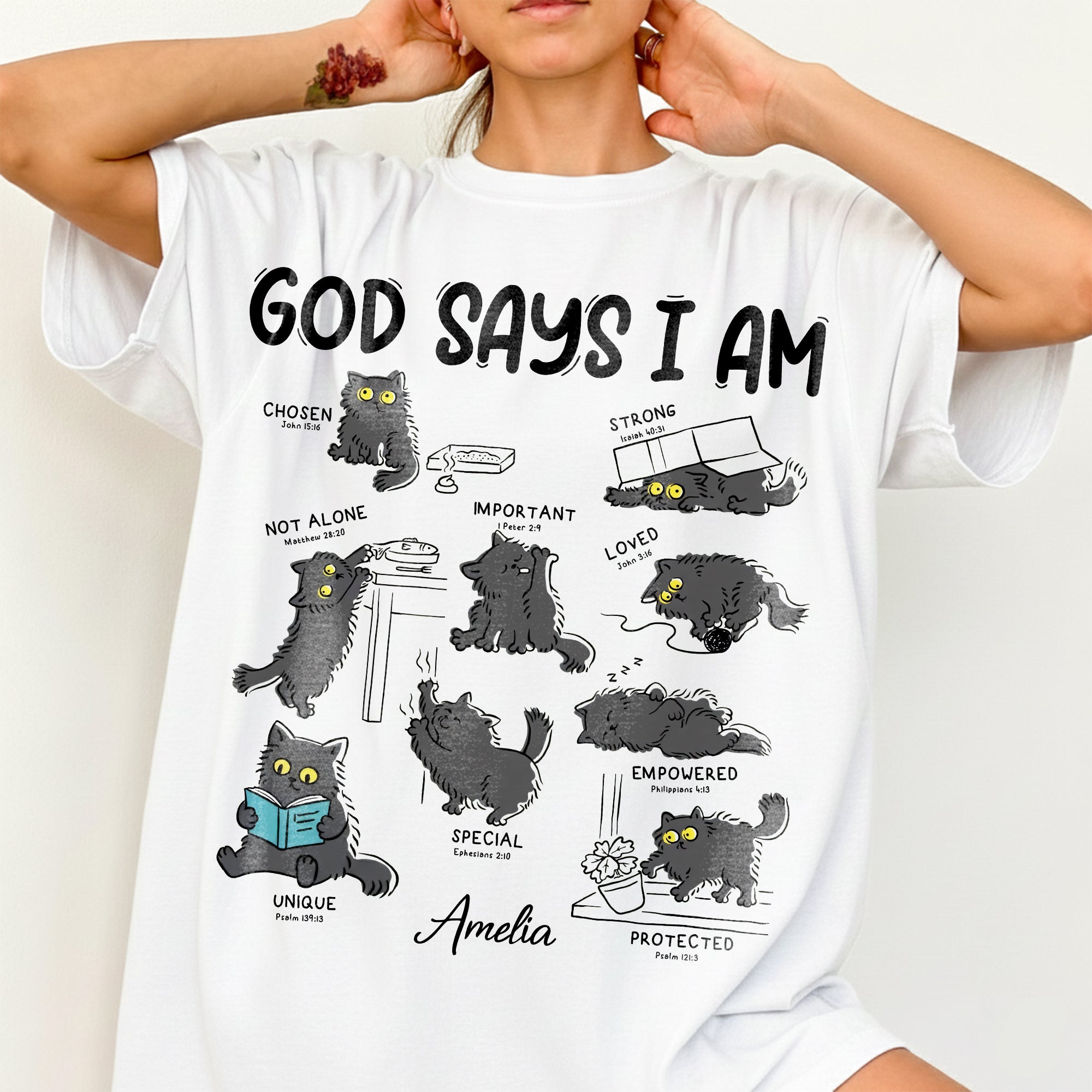 God Says I Am Cat Lovers T-Shirt