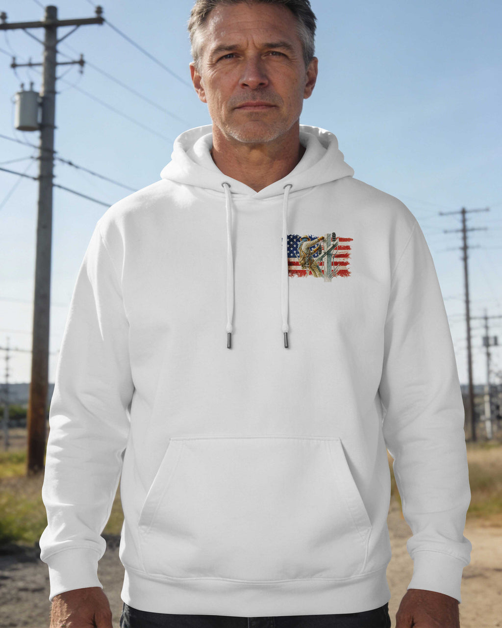 Retired Lineman Built By Grit Blessed By God Hoodie