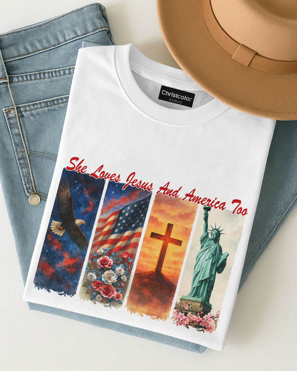 She Loves Jesus and America Too T-Shirt