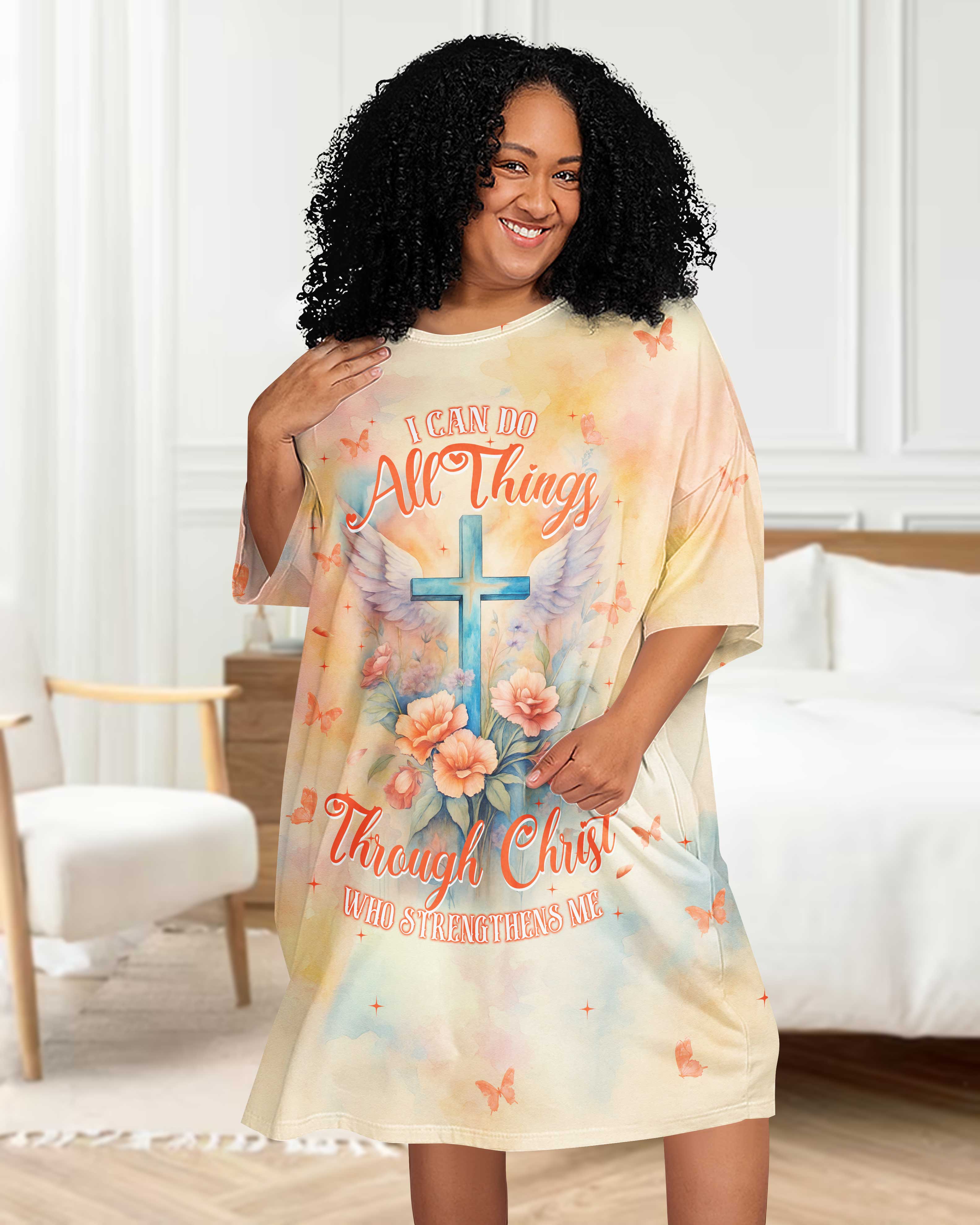 I Can Do All Things Through Christ Who Strengthens Me Sleep Tee