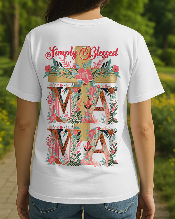 Simply Blessed Mama All Over Print T-shirt