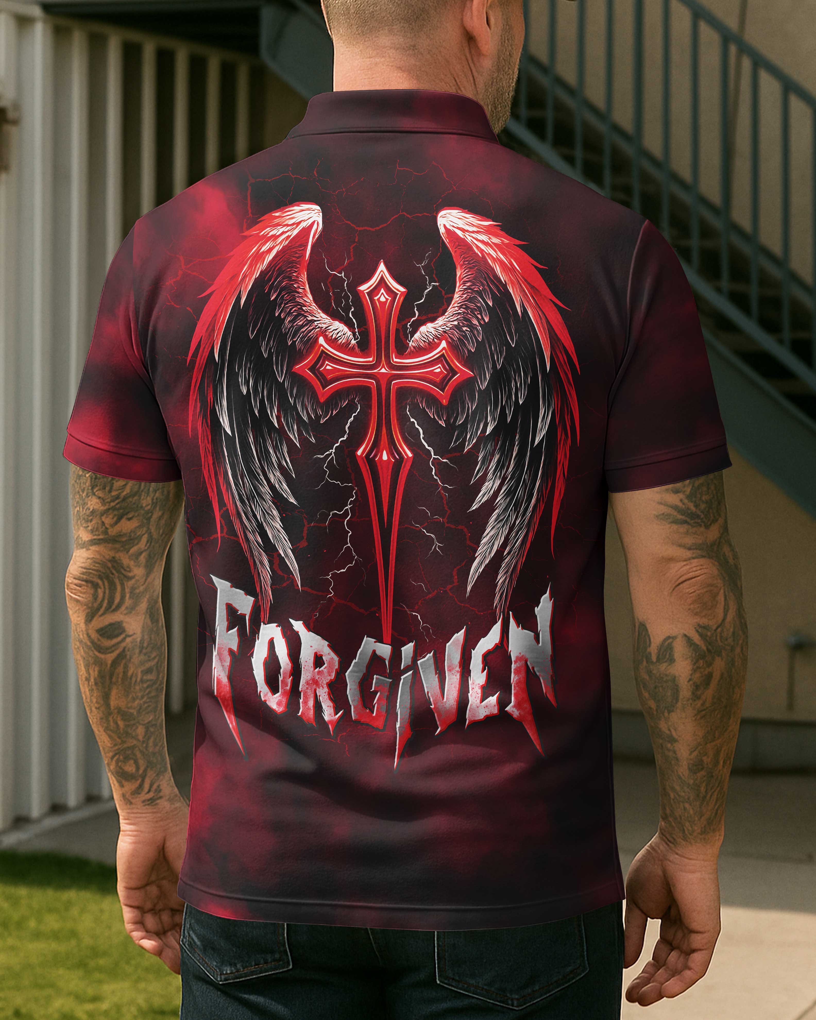 Forgiven All Over Print Polo T-Shirt