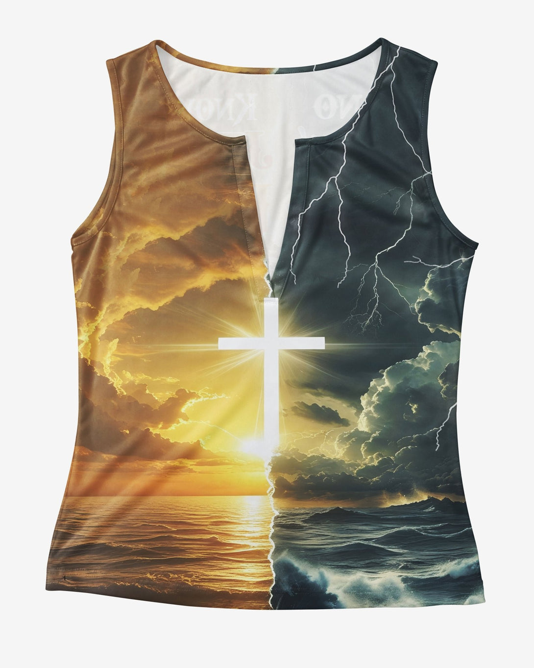No Jesus No Peace, Know Jesus Know Peace All Over Print V - neck Tank Top - Christ Color