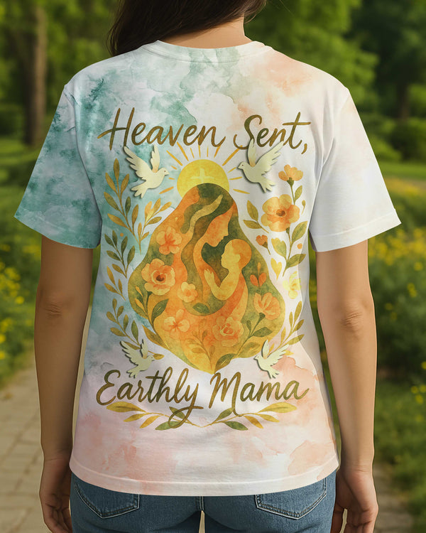 Heaven Sent, Earthly Mama All Over Print T-shirt