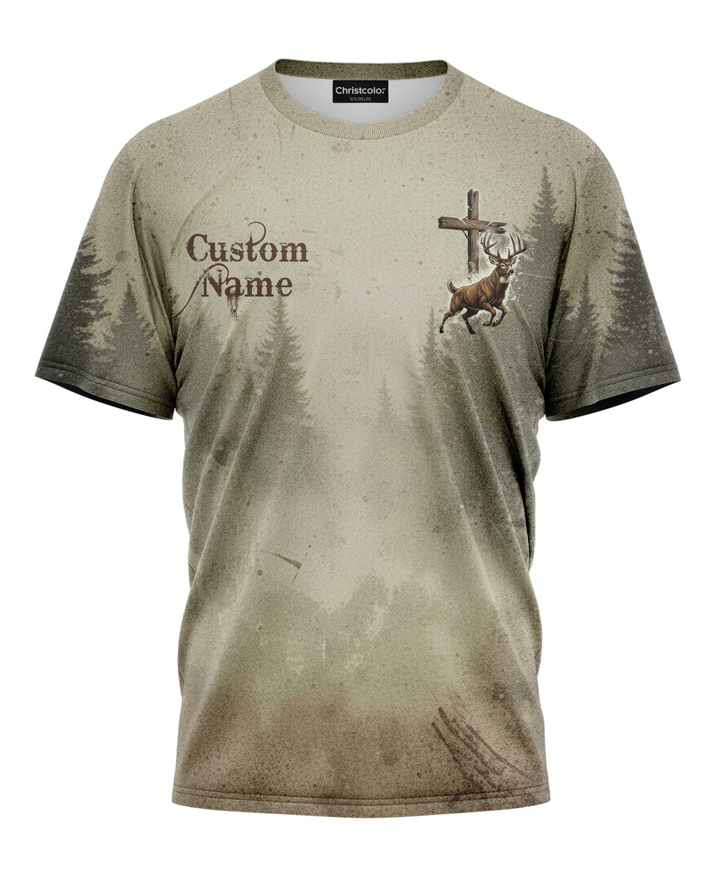 I Like Hunting And Believe In Jesus All Over Print Custom Name T-Shirt