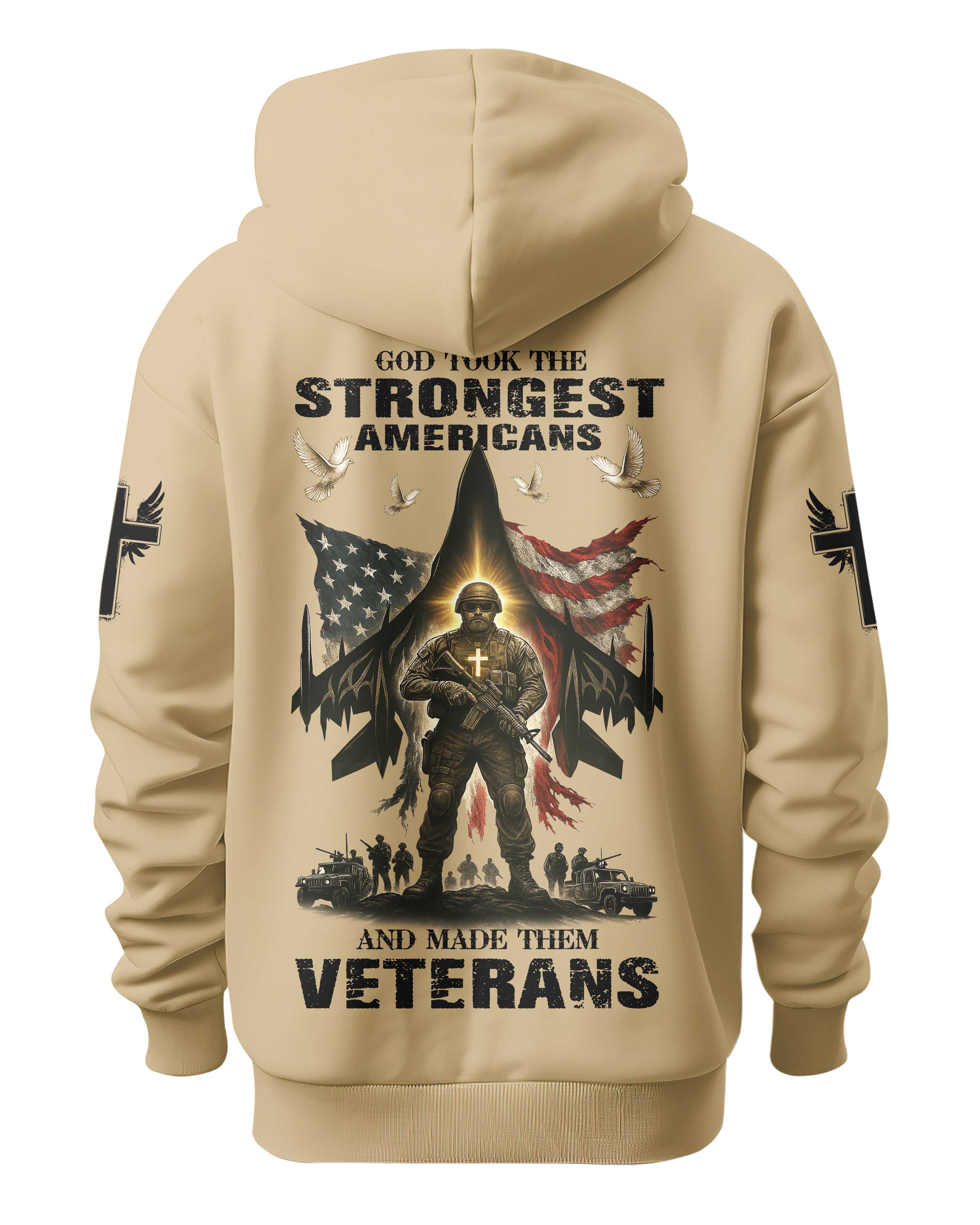 God Took The Strongest Americans All Over Print Hoodie
