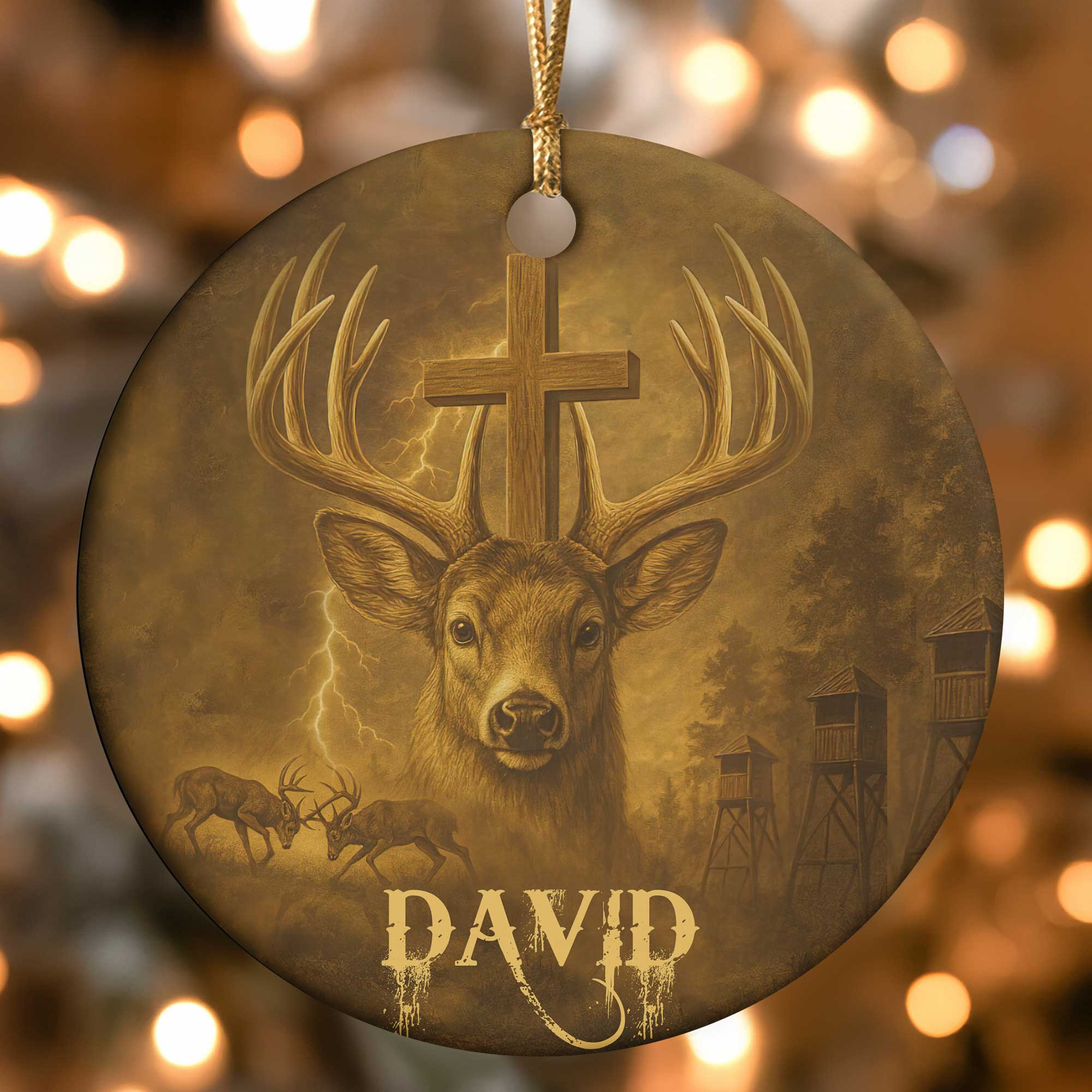 Hunting in my veins Jesus in my heart Personalized Ornament