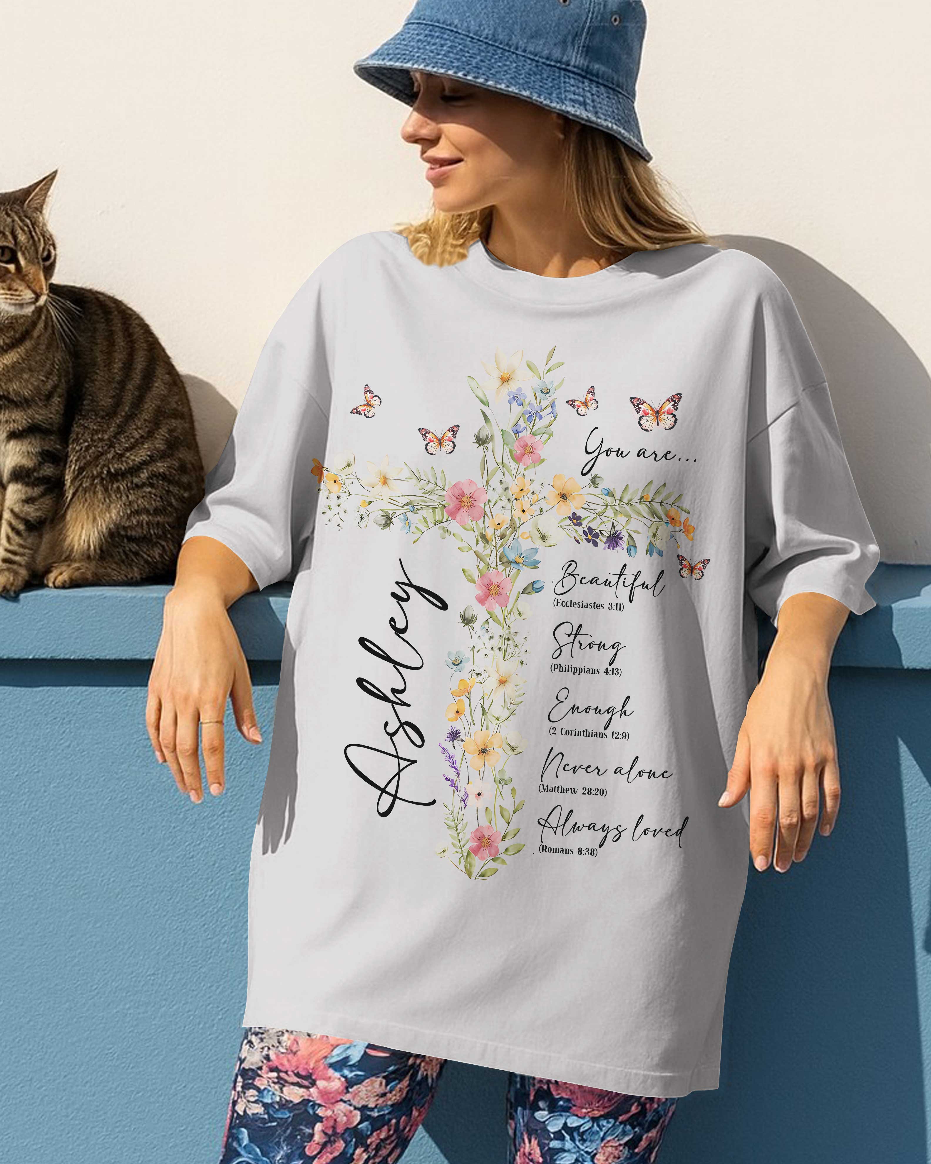Personalized You Are T-Shirt, Floral Christian Gift for Her, Gift For Catholics