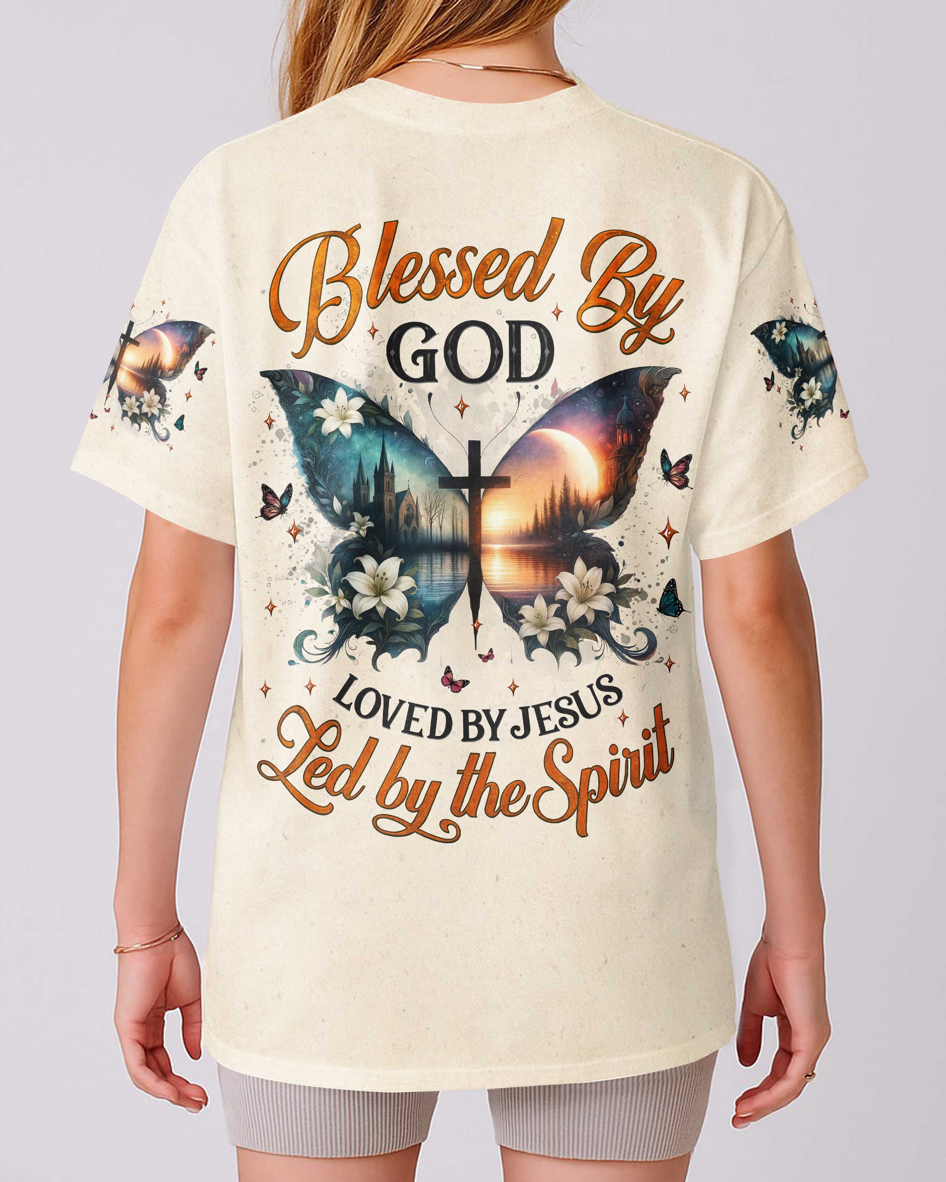 Blessed By God Loved By Jesus Led By The Spirit T-Shirt