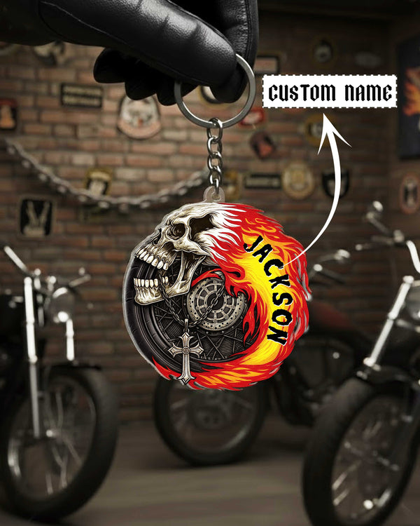 Ride Through Fire Personalized Keychain
