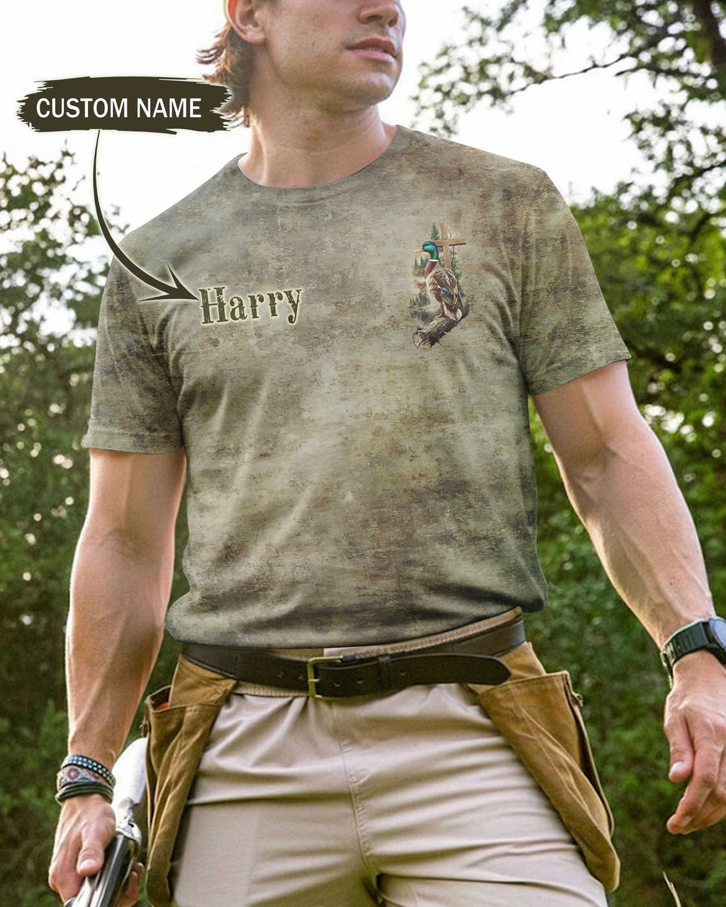 Who Hunts The Land Custom Name T-Shirt