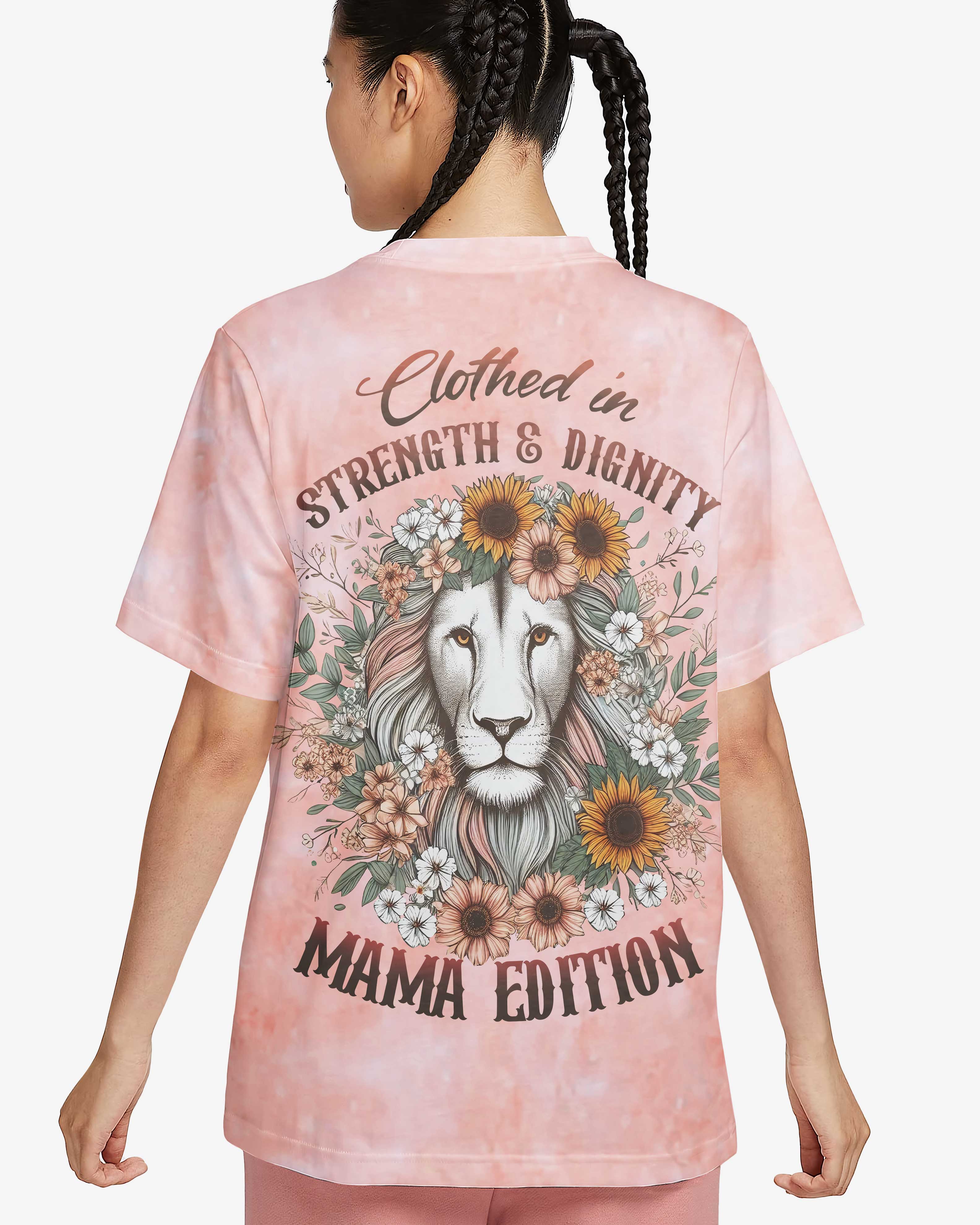 Clothed in Strength & Dignity – Mama Edition All Over Print T-shirt
