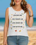 Look Back And Thank God Cut Out Wrap Back Tank Top