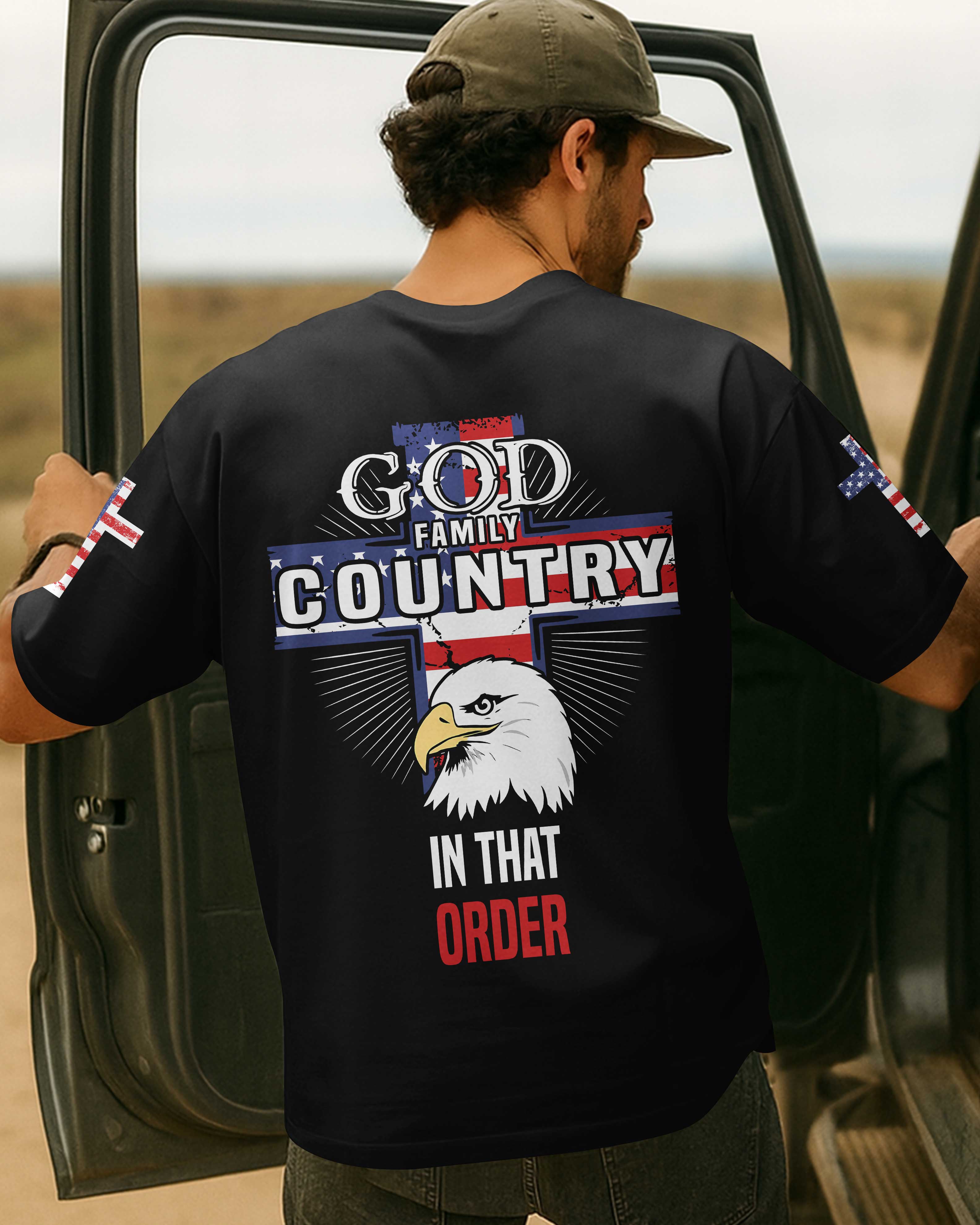 God Family Country In That Order All Over Print T-Shirt