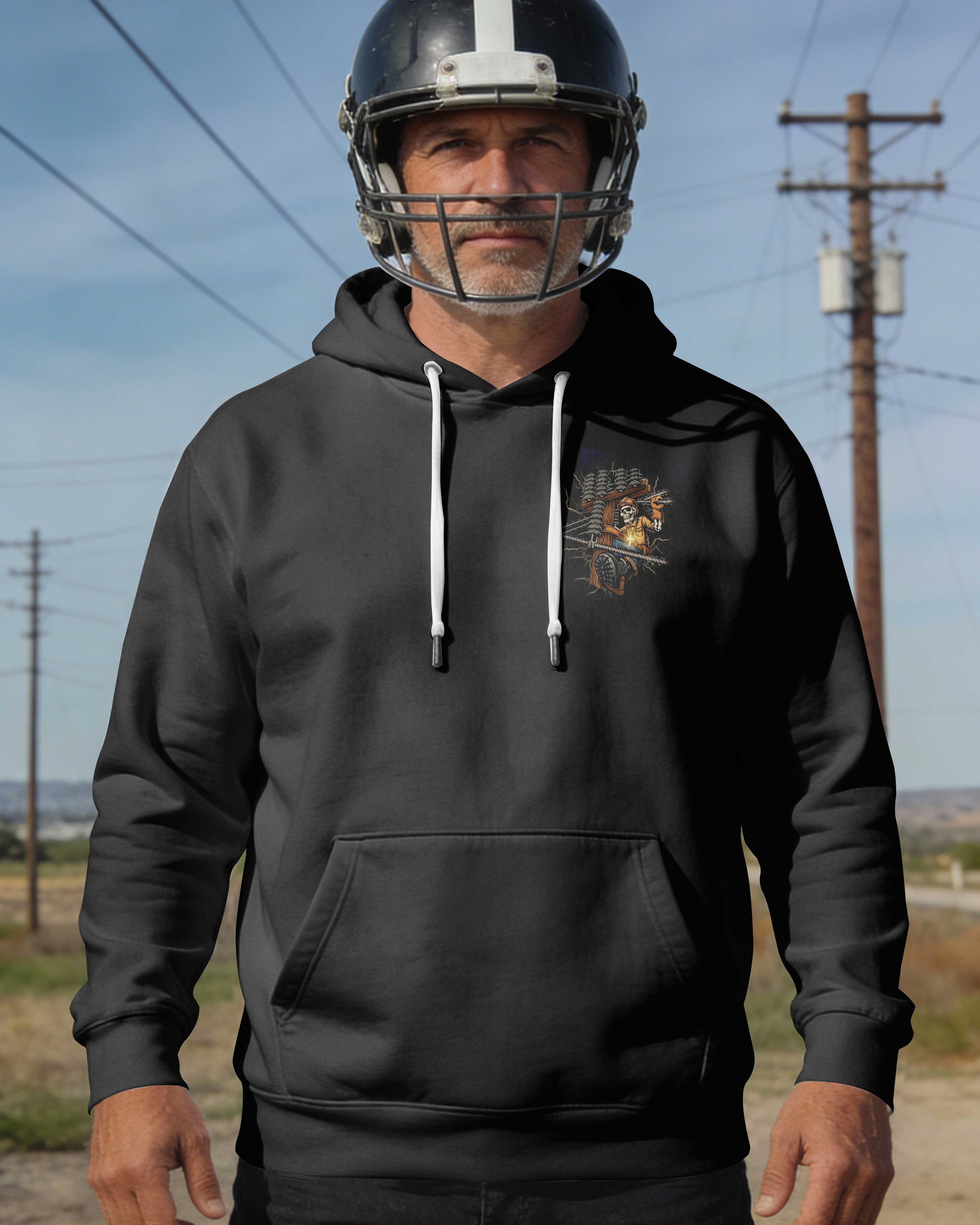 Lineman Protected By Faith Powered By God Hoodie