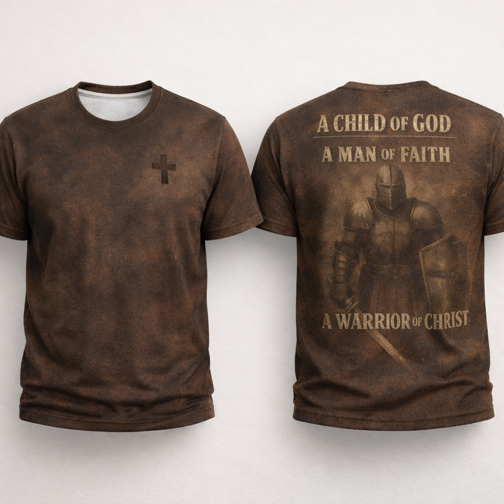 A Child Of God A Man Of Faith A Warrior Of Christ T-Shirt