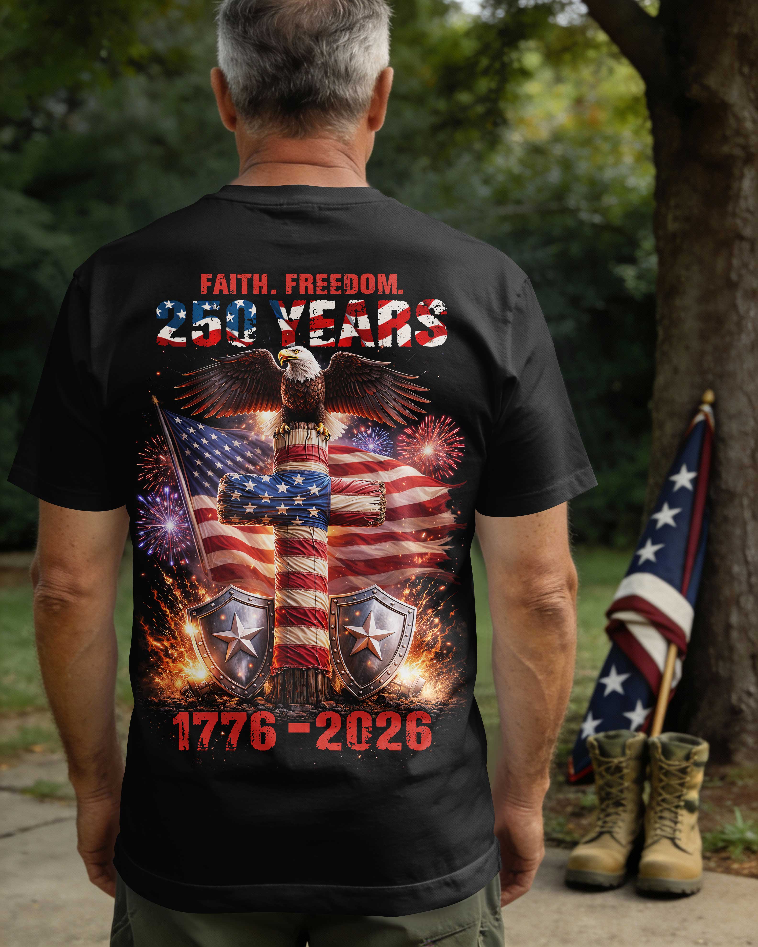 Faith. Freedom. 250 Years 1776-2026 T-Shirt