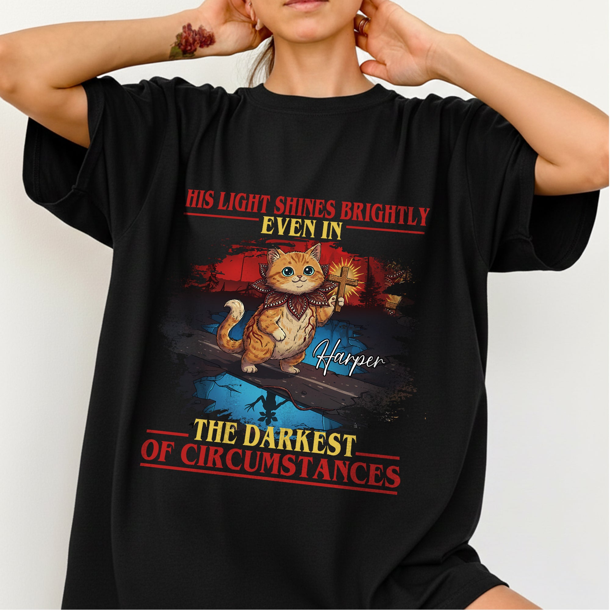 His Light Shines Brightly Even In The Darkest Of Circumstances Harper T-Shirt