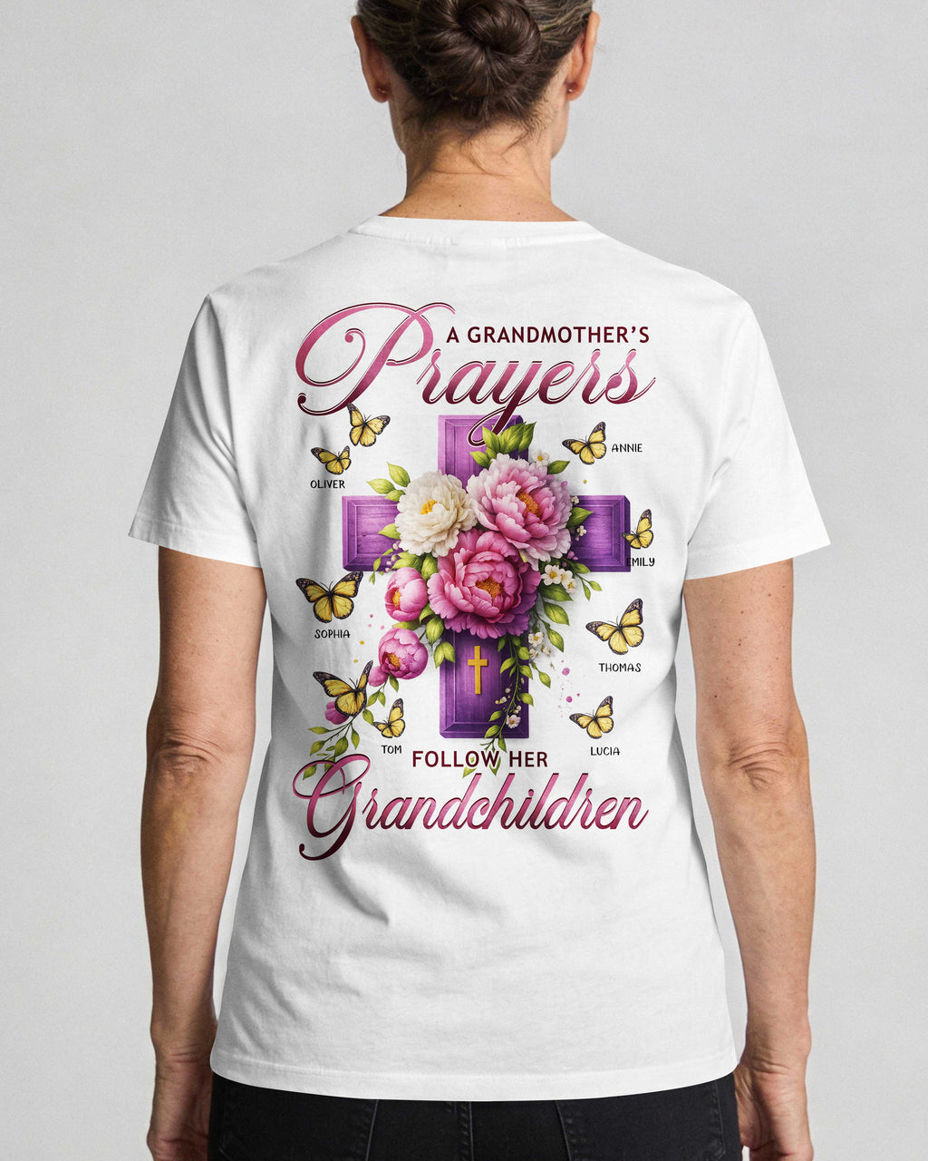 A Grandmother's Prayers Follow Her Grandchildren T-Shirt